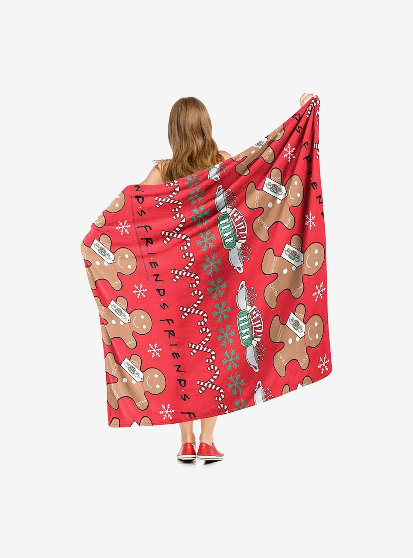 Friends Gingerbread Pattern Silk Touch Throw Blanket, , hi-res