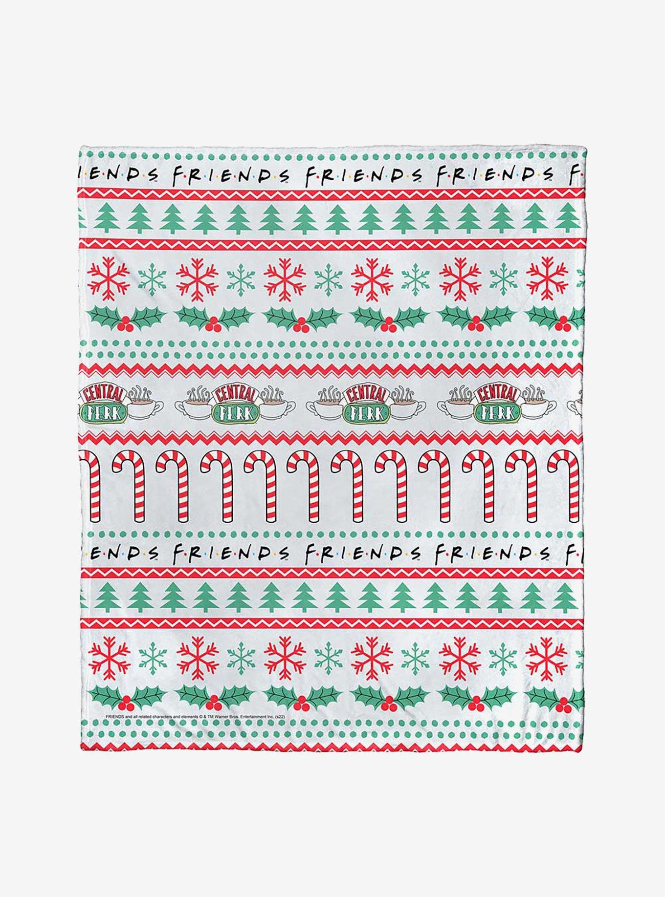 Friends Candy Cane Coffee Silk Touch Throw Blanket, , hi-res