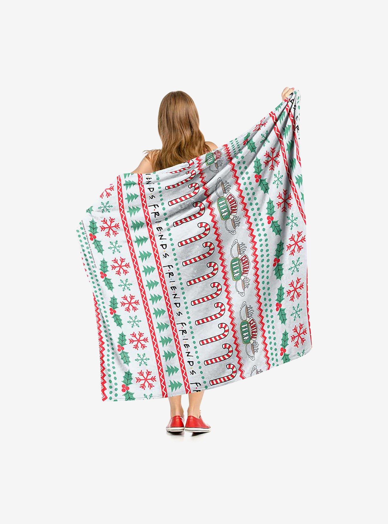 Friends Candy Cane Coffee Silk Touch Throw Blanket, , alternate