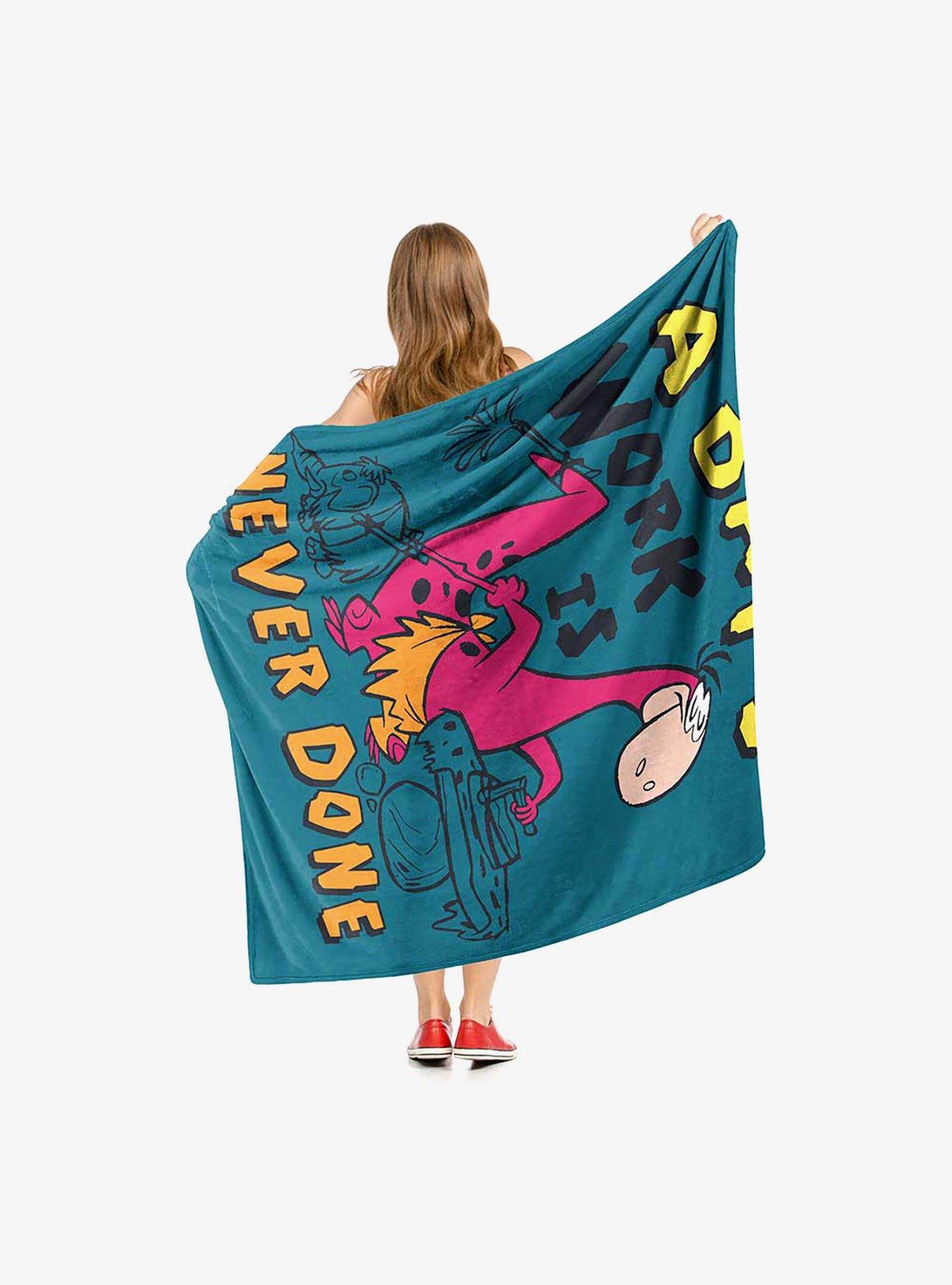 The Flintstones All In A Days Worik Silk Touch Throw Blanket, , hi-res