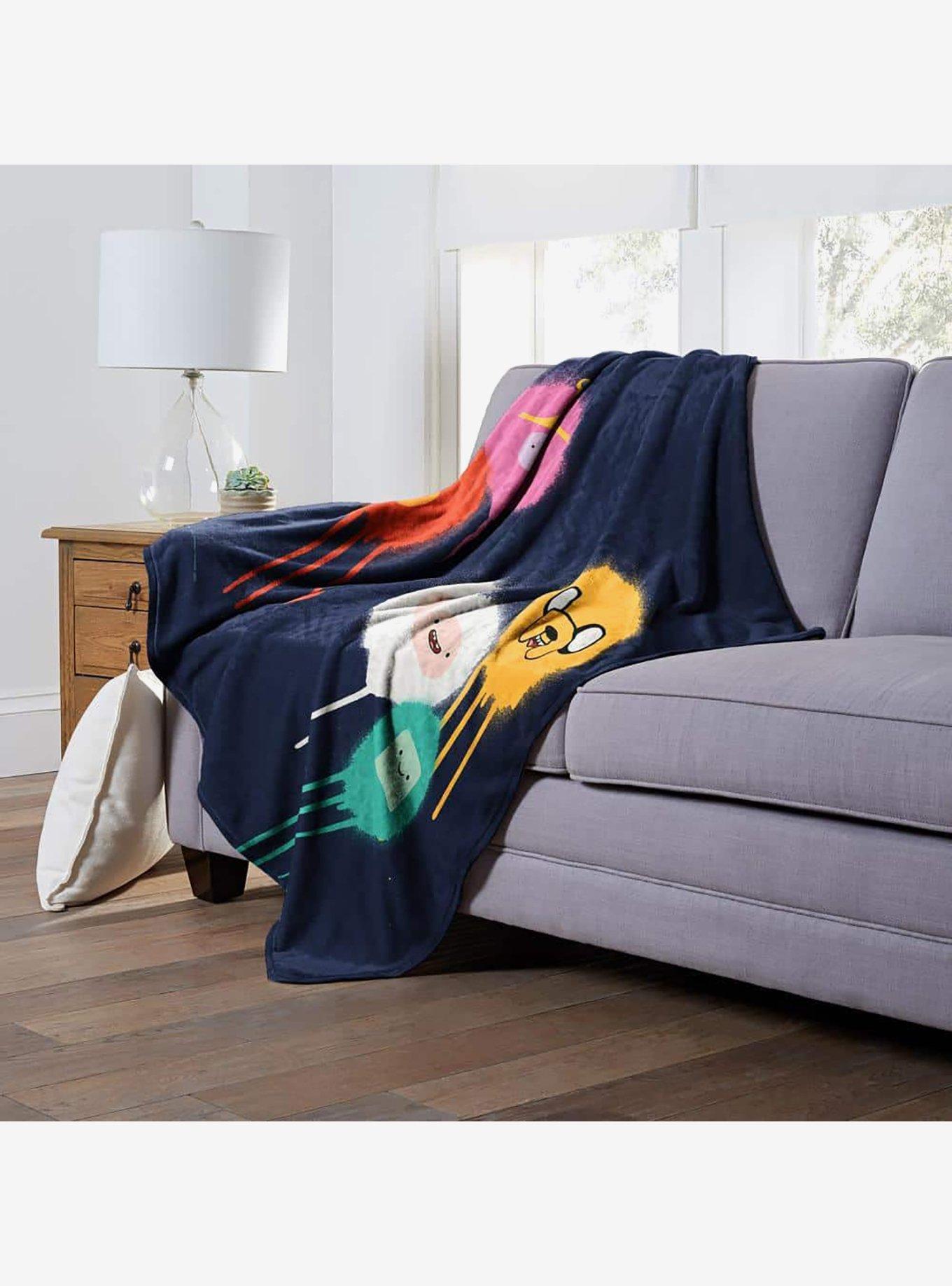 Adventure Time Spray Painted Group Silk Touch Throw Blanket, , alternate