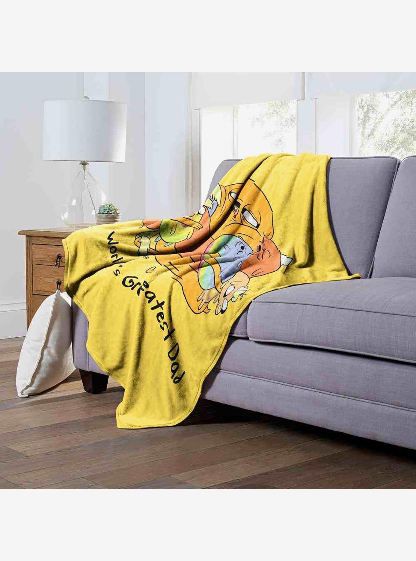 Adventure Time Worlds Greatest Dad Silk Touch Throw Blanket, , alternate