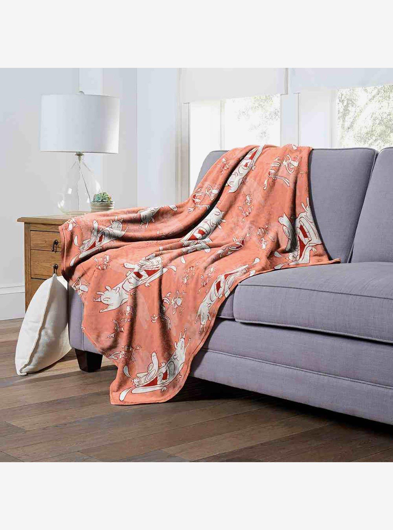 Cow And Chicken Repeat Silk Touch Throw Blanket, , alternate