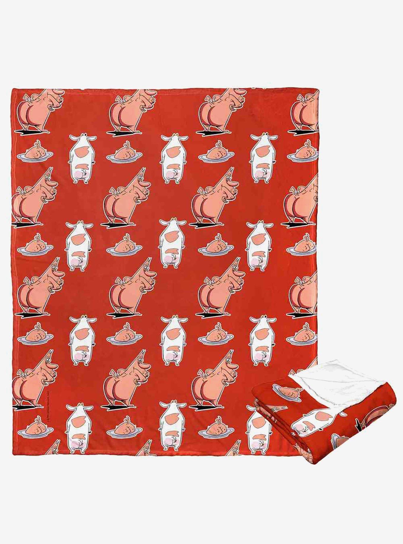 Cow And Chicken What The Butt Silk Touch Throw Blanket, , hi-res