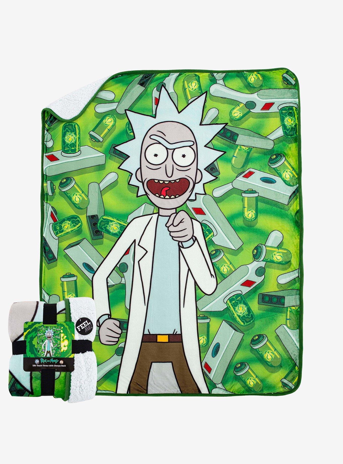 Rick and Morty Winning Silk Touch Sherpa Blanket, , alternate