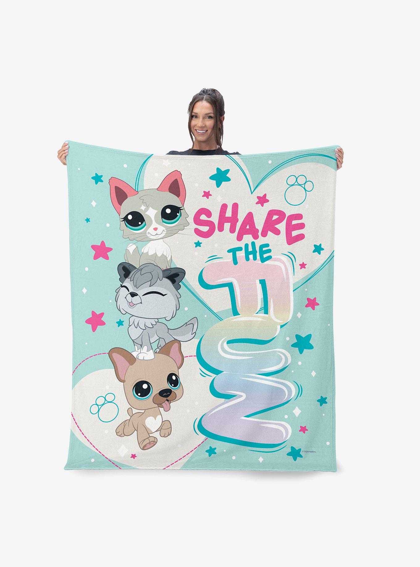 Littlest Pet Shop Share The Fun Silk Touch Sherpa Throw Blanket, , hi-res