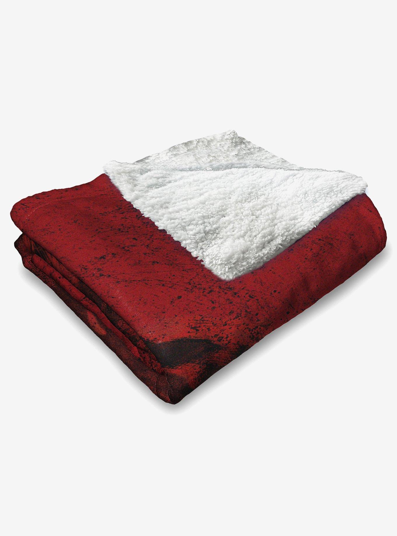 Mortal Kombat Logo Red Silk Touch Sherpa Throw Blanket, , alternate