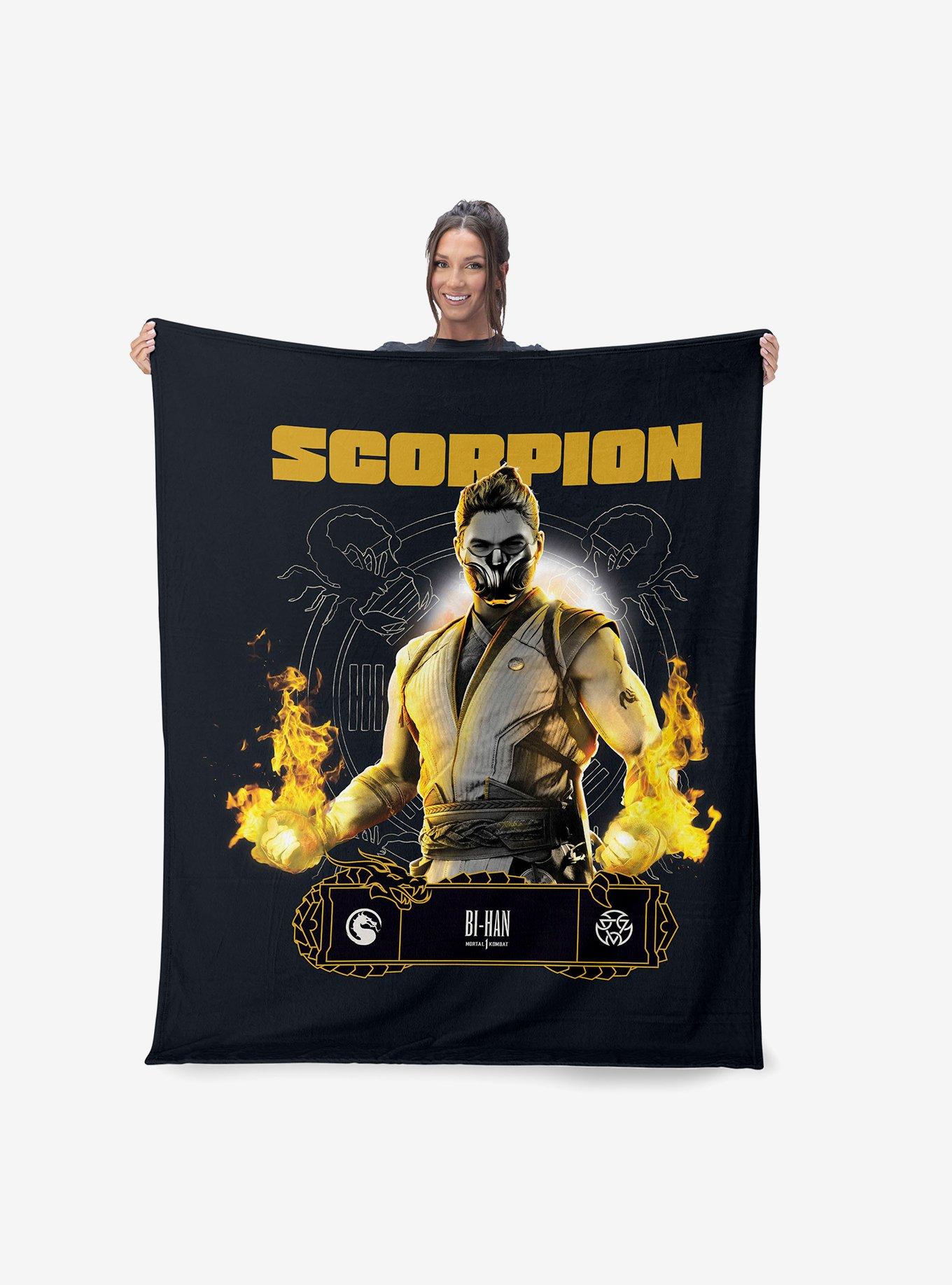 Mortal Kombat Scorpion Bi-han Silk Touch Sherpa Throw Blanket, , hi-res