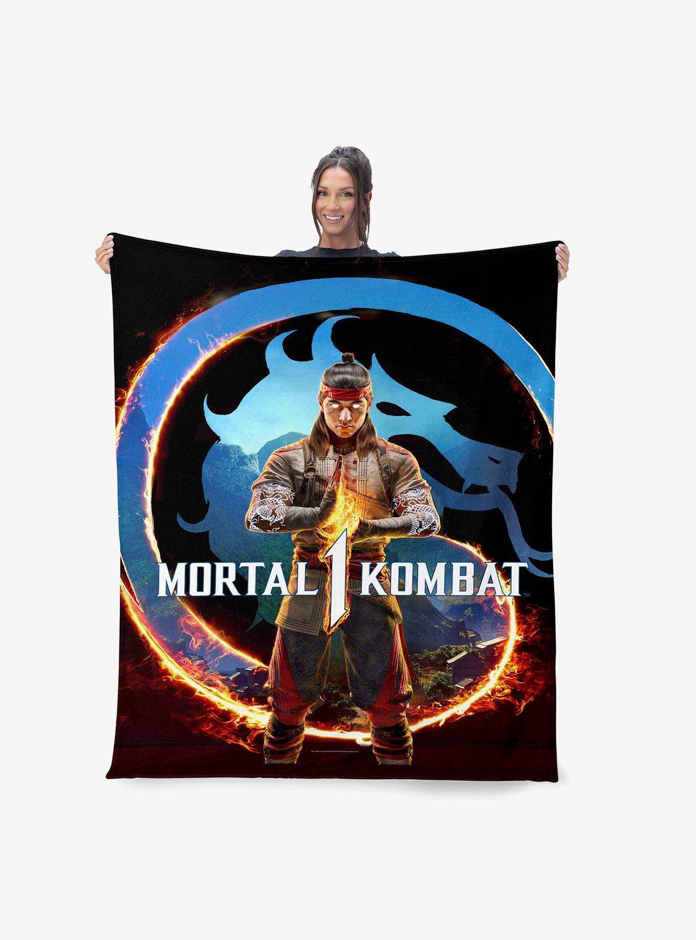 Mortal Kombat Liu Kang Zen Logo Silk Touch Sherpa Throw Blanket, , hi-res