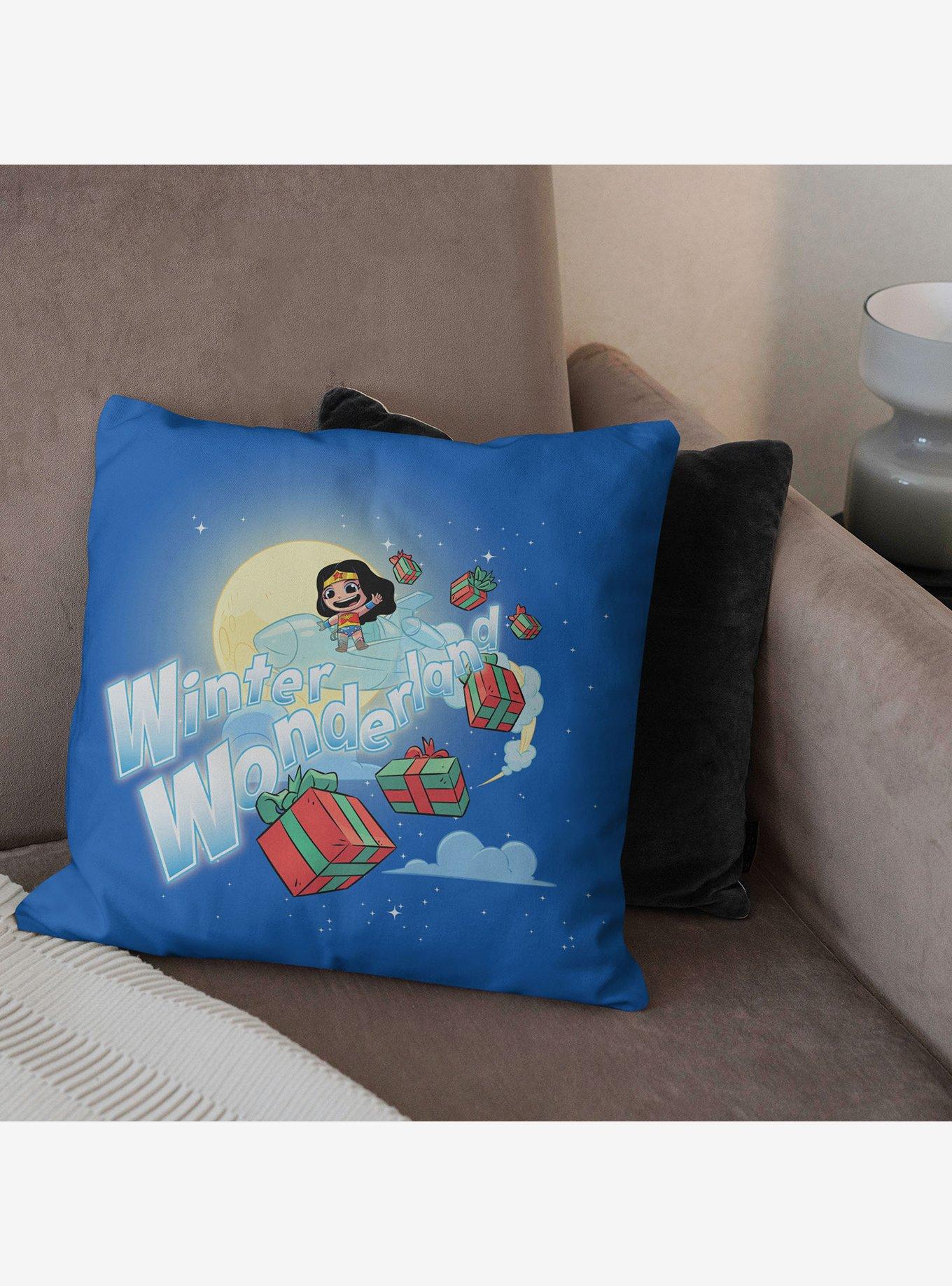 Justice League Winter Wonderland Throw Pillow, , alternate
