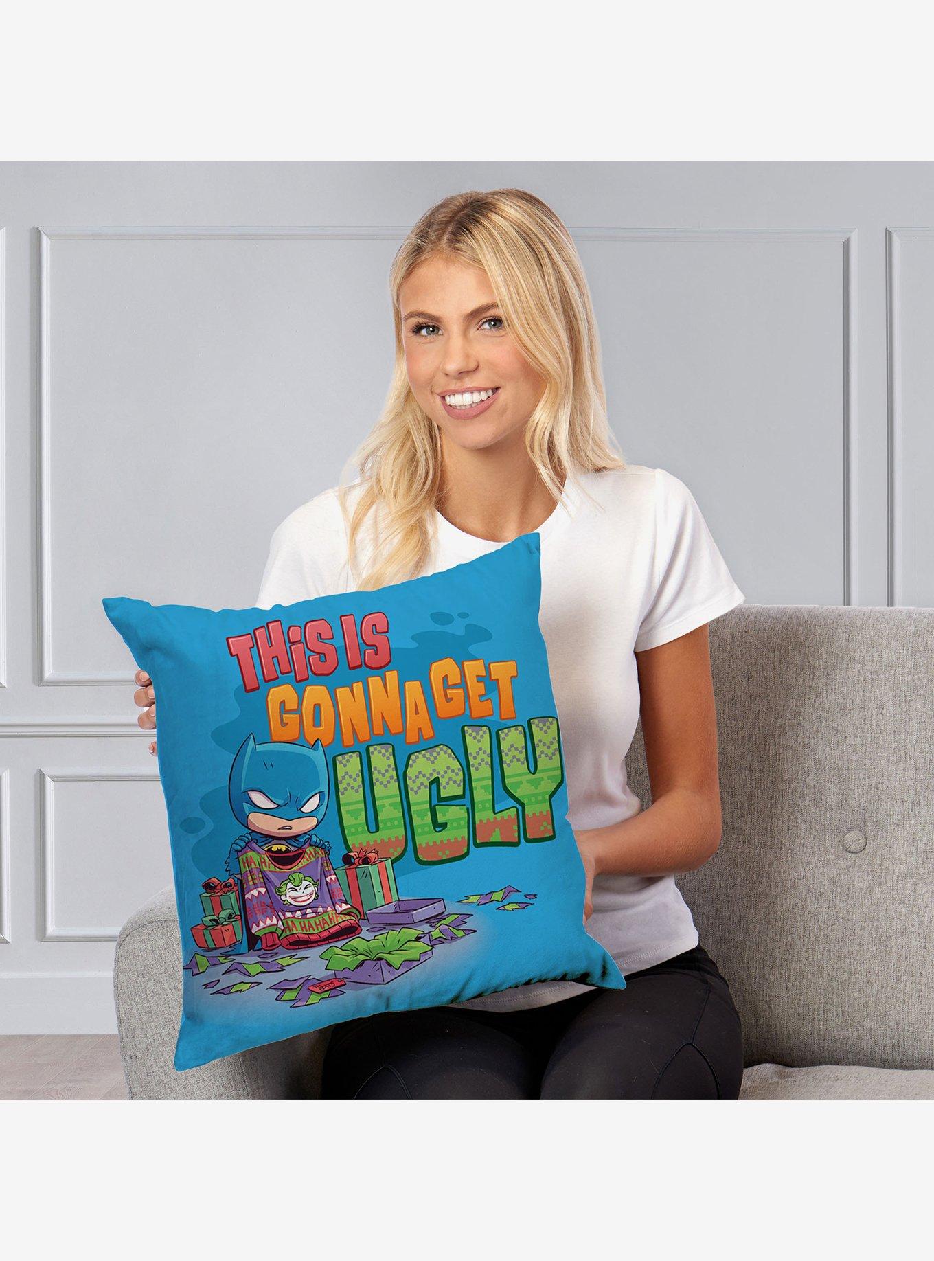 Justice League It's Gonna Get Ugly Throw Pillow, , hi-res