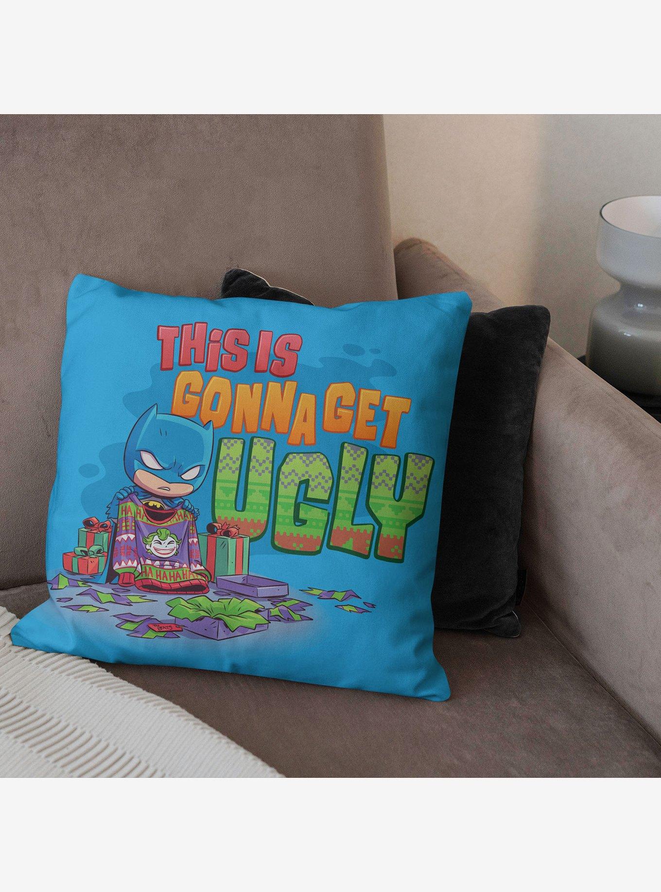 Justice League It's Gonna Get Ugly Throw Pillow, , alternate