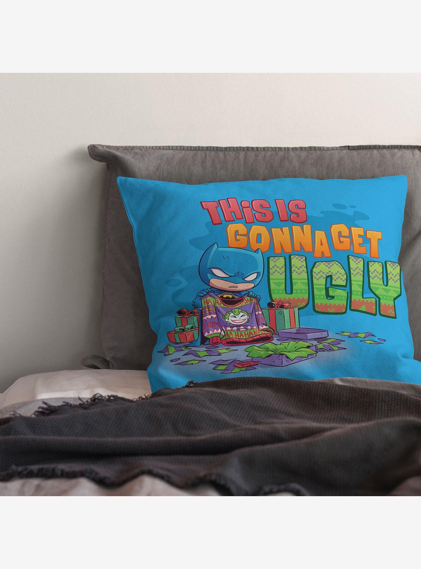 Justice League It's Gonna Get Ugly Throw Pillow, , alternate