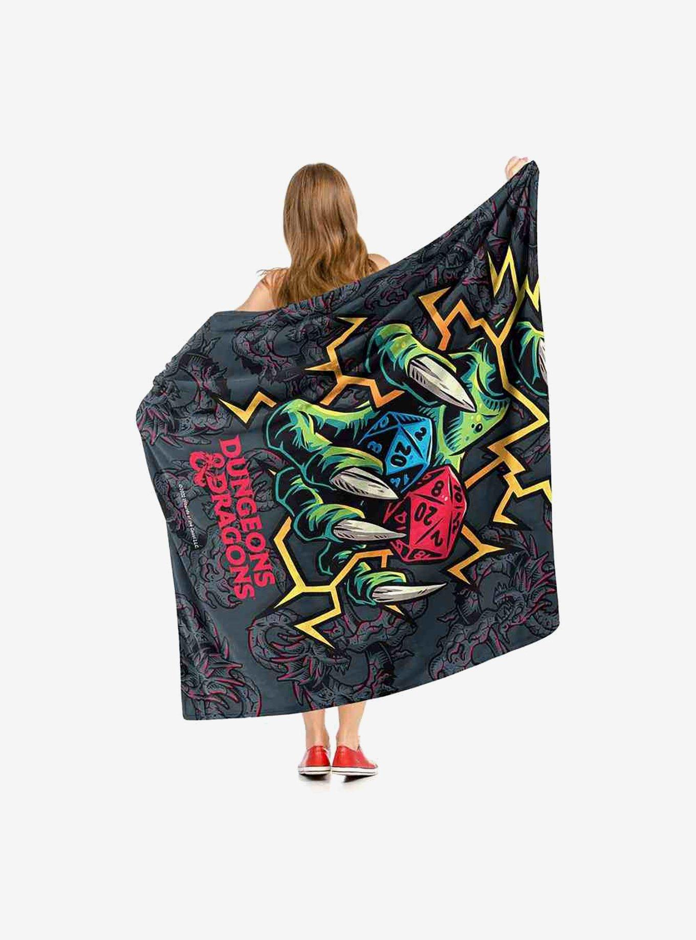 Dungeons and Dragons Electric Dice Silk Touch Throw Blanket, , hi-res