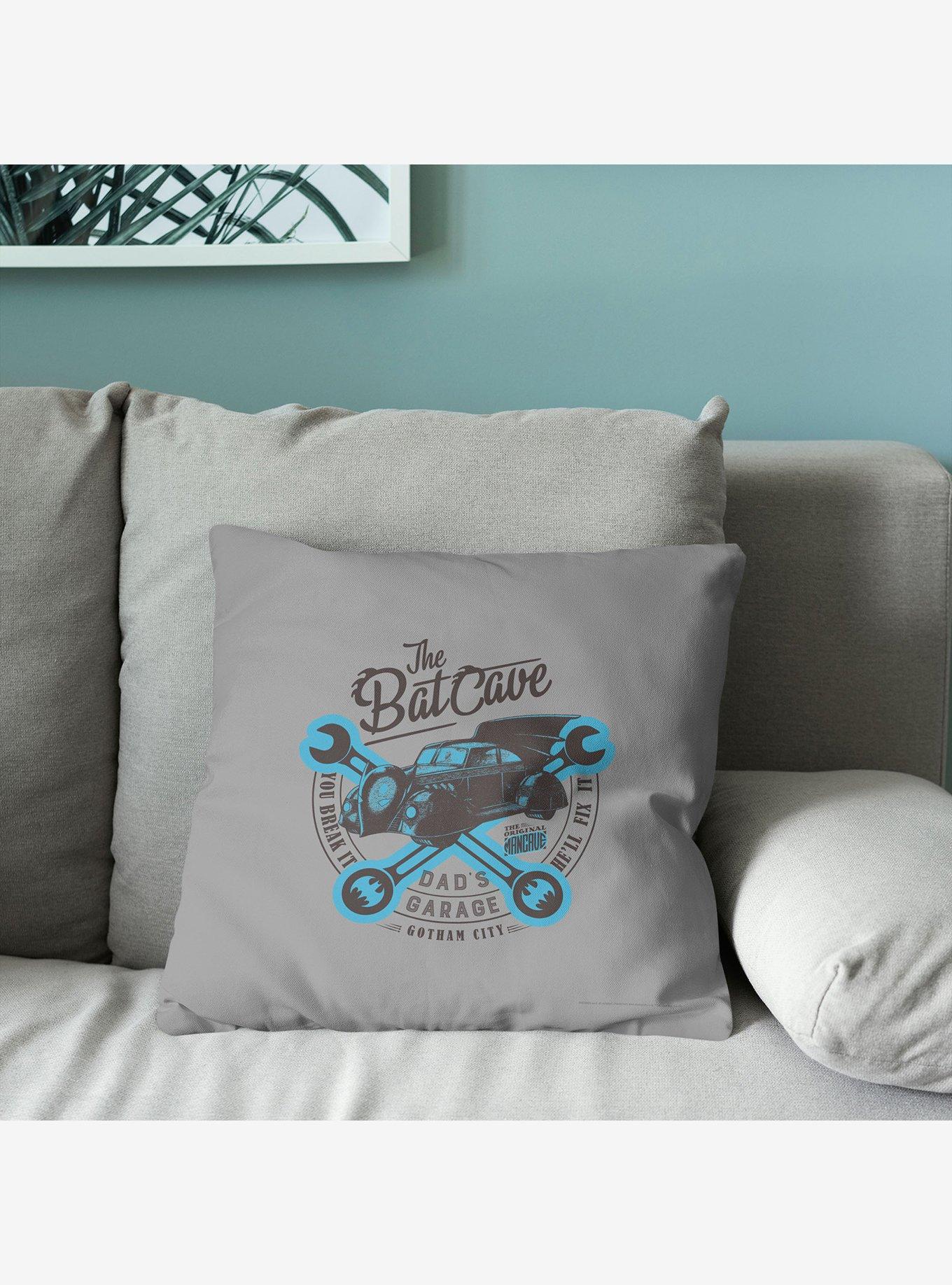 DC Comics Batman Dad's Batcave Throw Pillow, , alternate