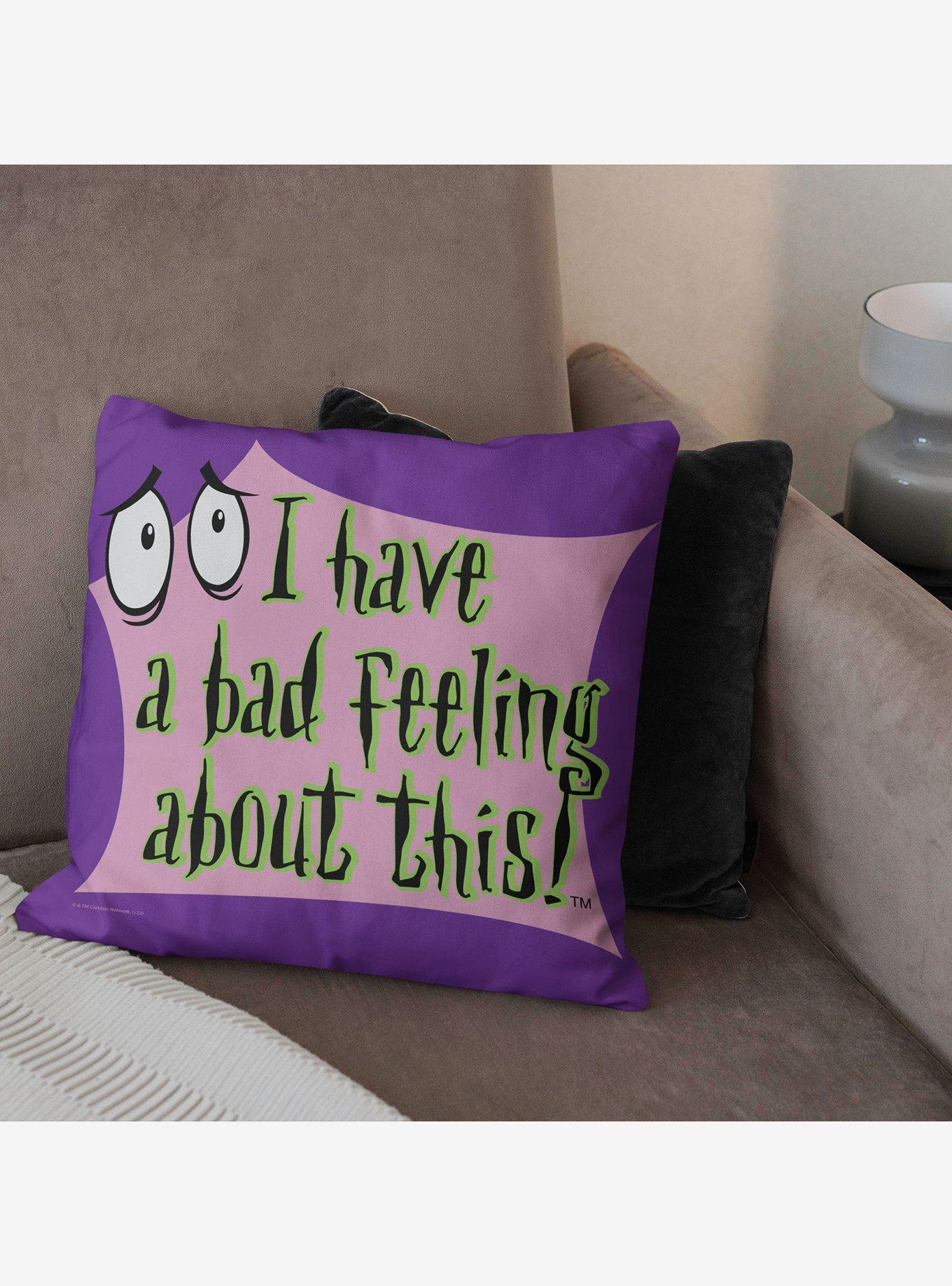 Courage The Cowardly Dog Bad Feeling About This Throw Pillow, , alternate