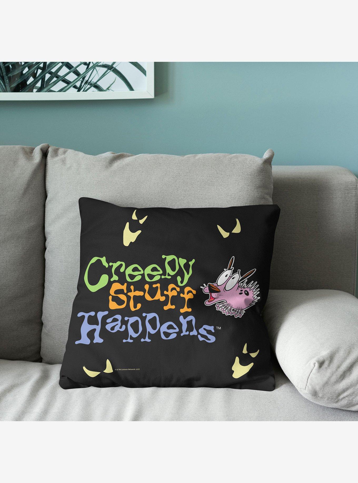 Courage The Cowardly Dog Creepy Stuff Happens Throw Pillow, , alternate