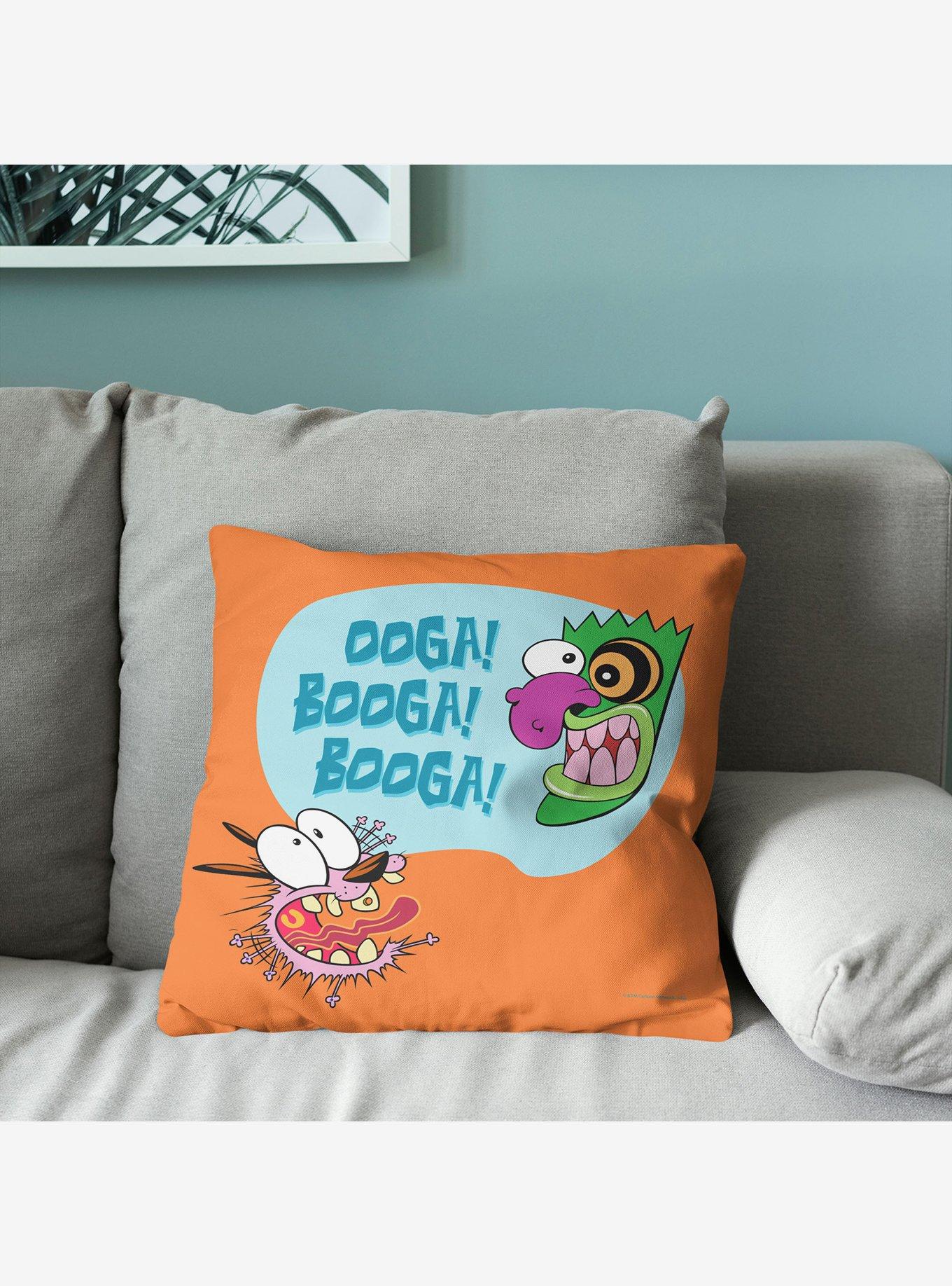 Courage The Cowardly Dog Ooga Booga Throw Pillow, , alternate