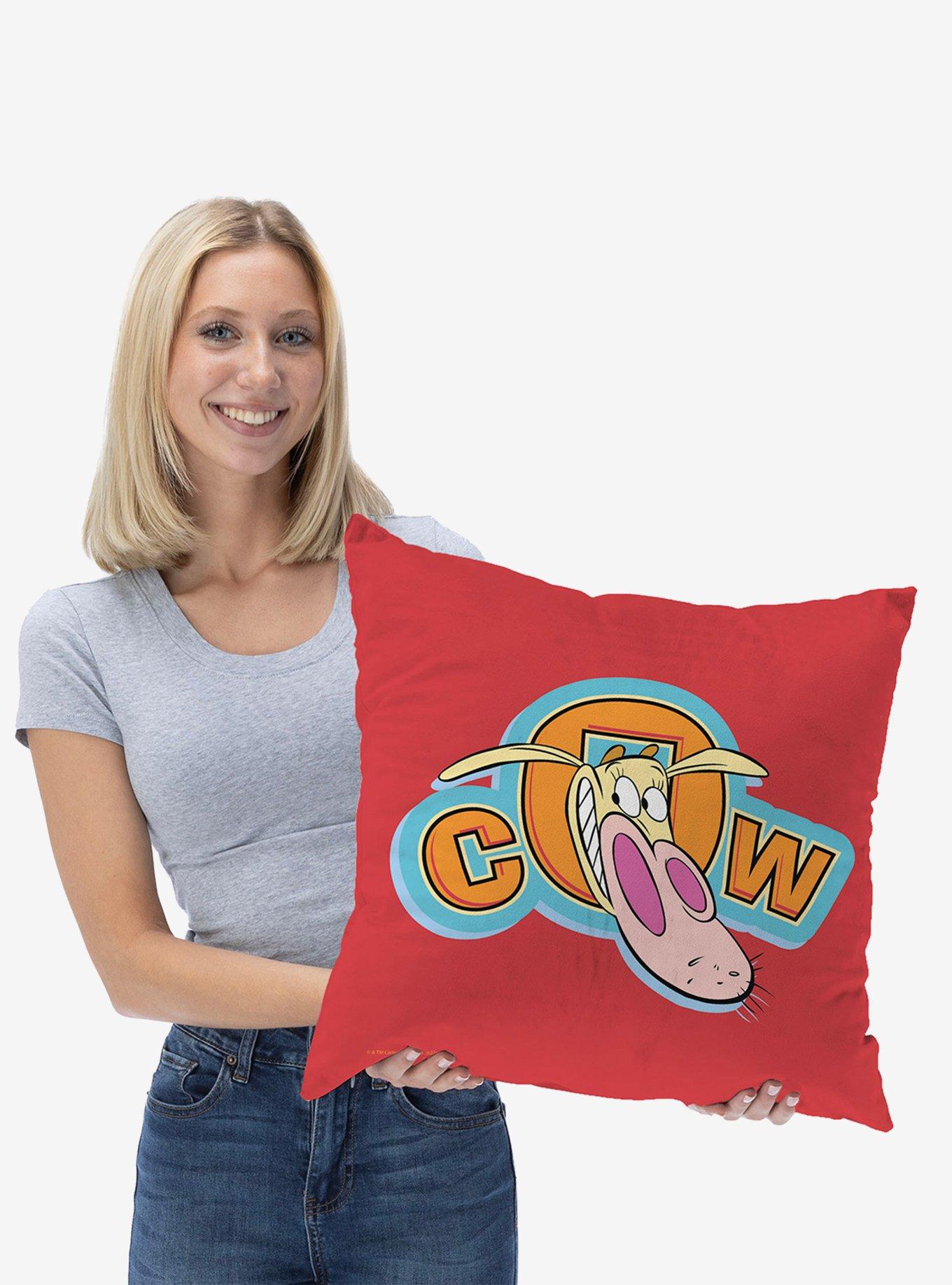 Cow And Chicken Cow Throw Pillow, , hi-res