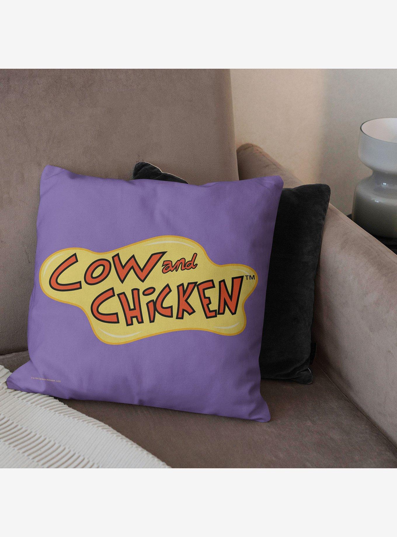 Cow And Chicken Logo Throw Pillow, , alternate