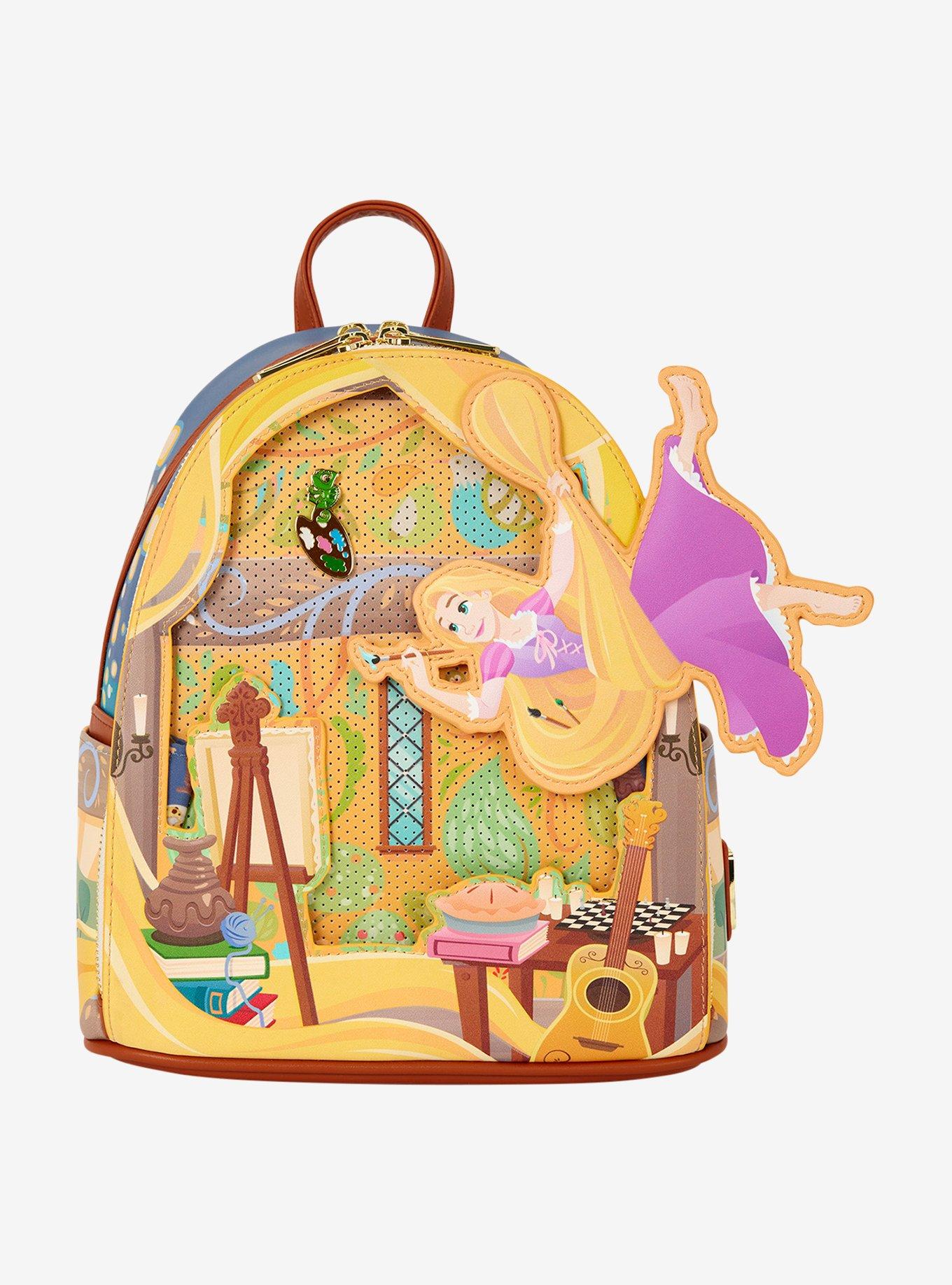 Loungefly Disney Tangled Rapunzel Glow-in-the-Dark Pin Display Mini Backpack, , hi-res