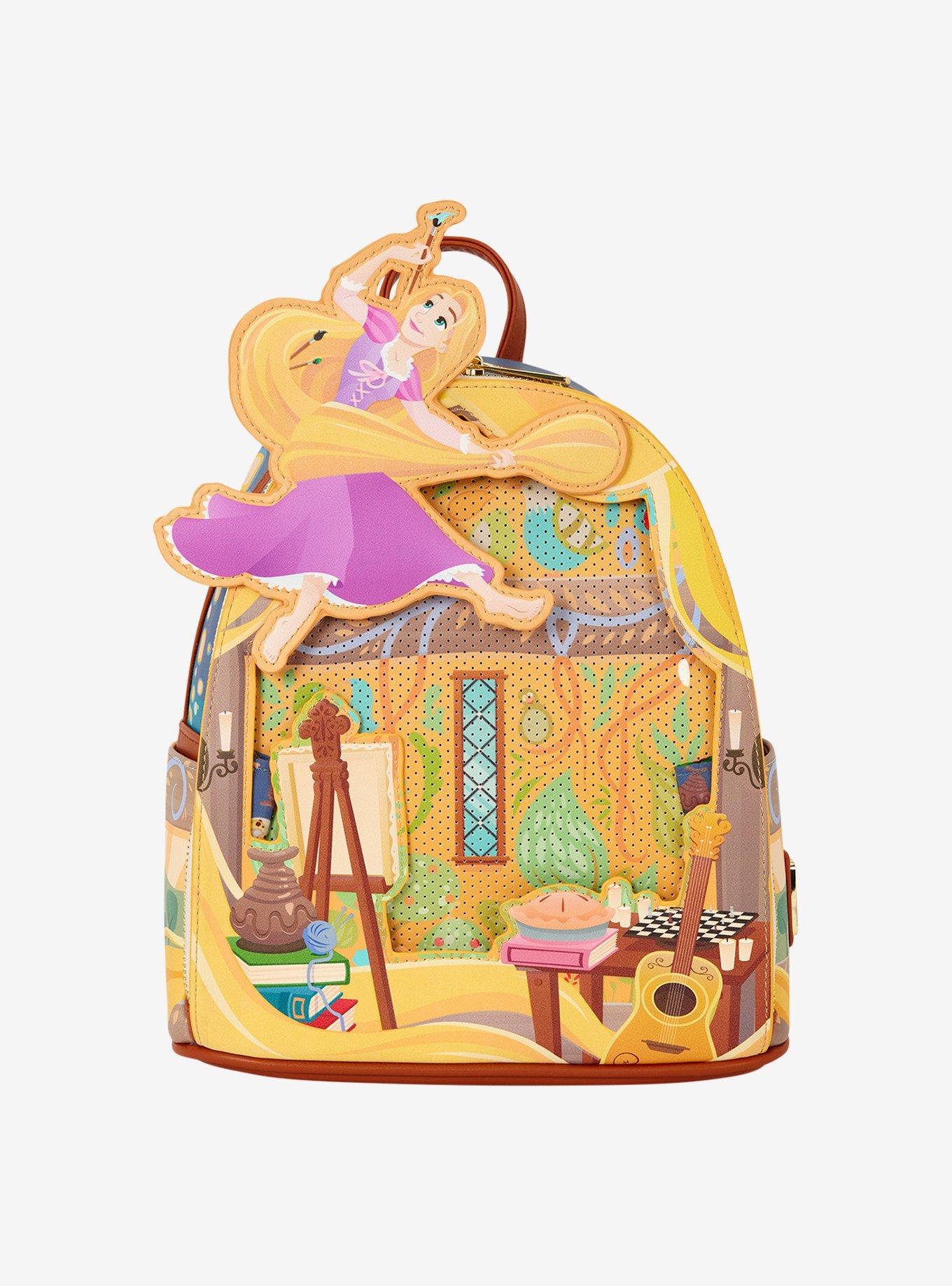 Loungefly Disney Tangled Rapunzel Glow-in-the-Dark Pin Display Mini Backpack, , alternate - view 3