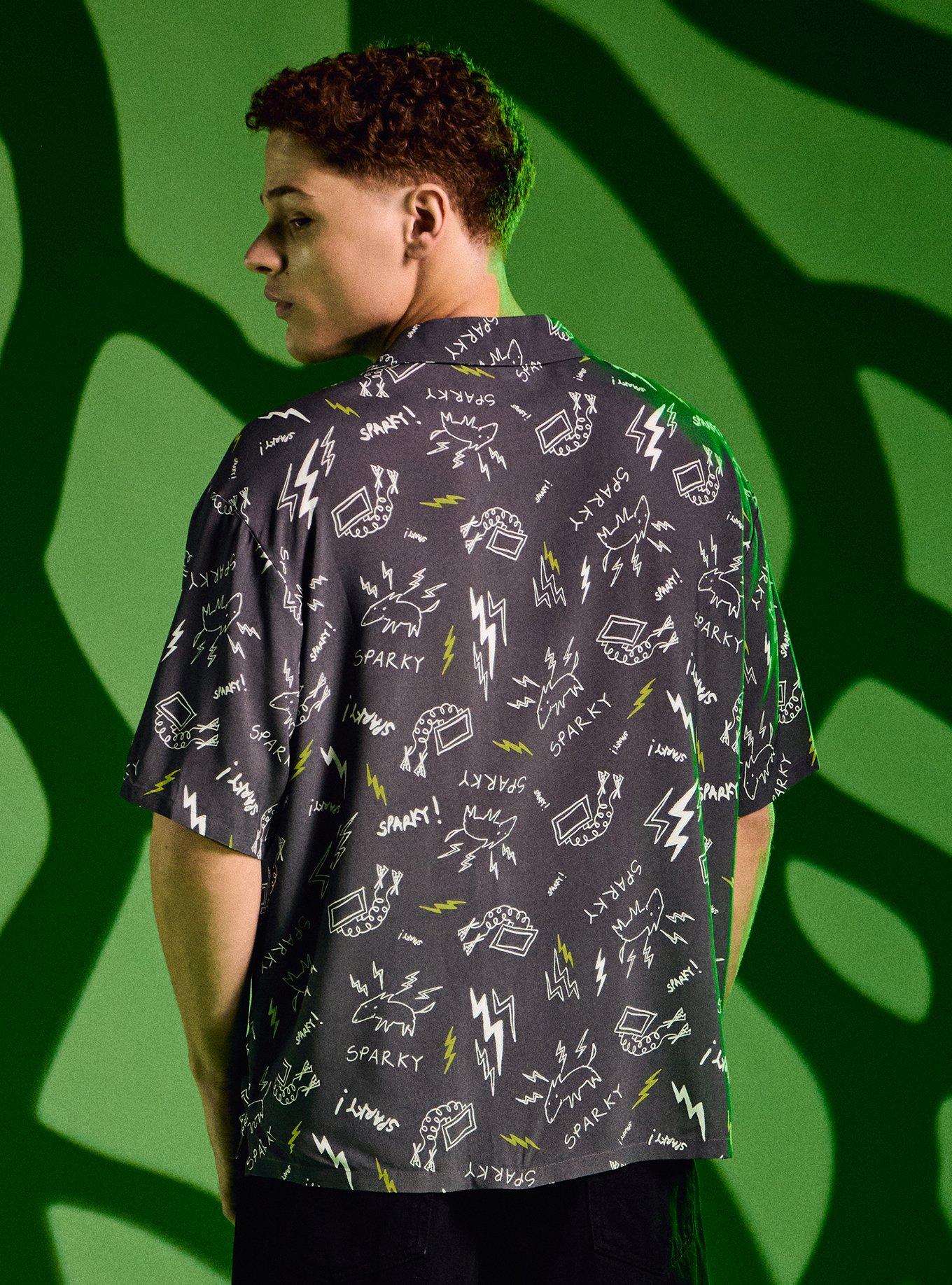 Our Universe Disney Frankenweenie Sparky Woven Button-Up, GREY, alternate - view 3
