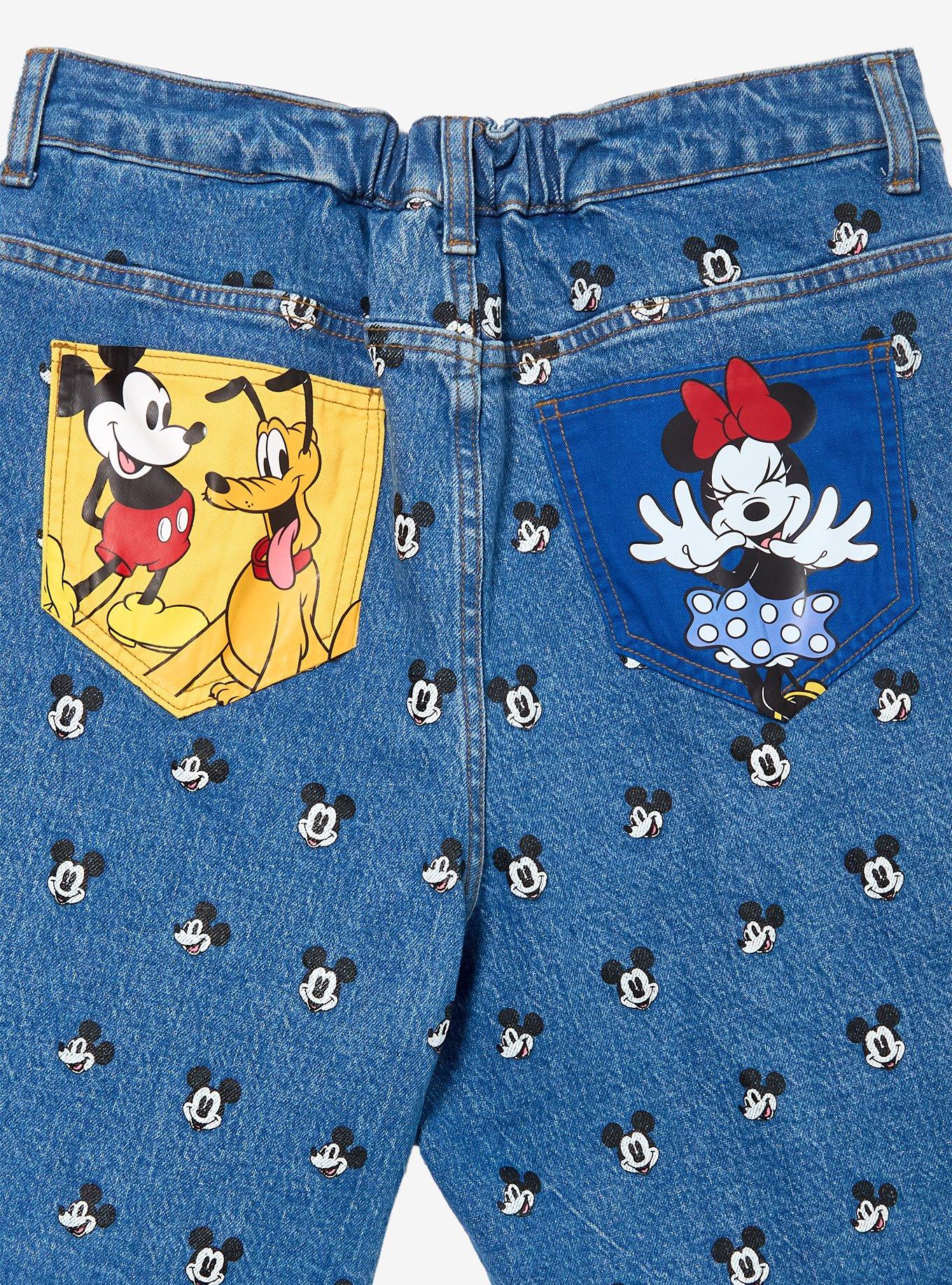 Disney Mickey Mouse Allover Print Jean Shorts, MULTI, alternate - view 4