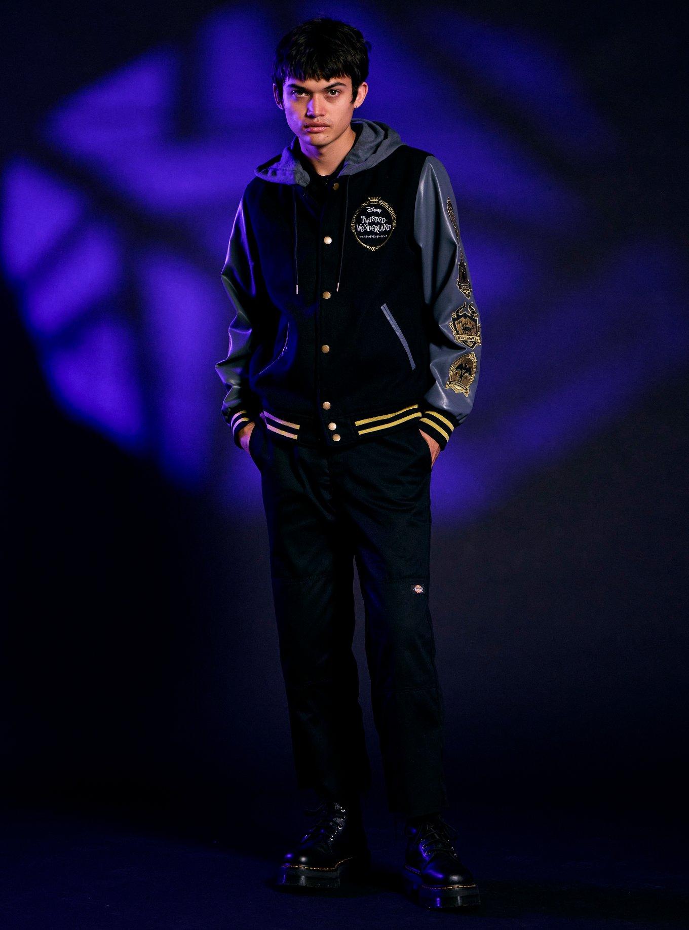 Disney Twisted-Wonderland House Crest Varsity Jacket, BLACK, alternate - view 3