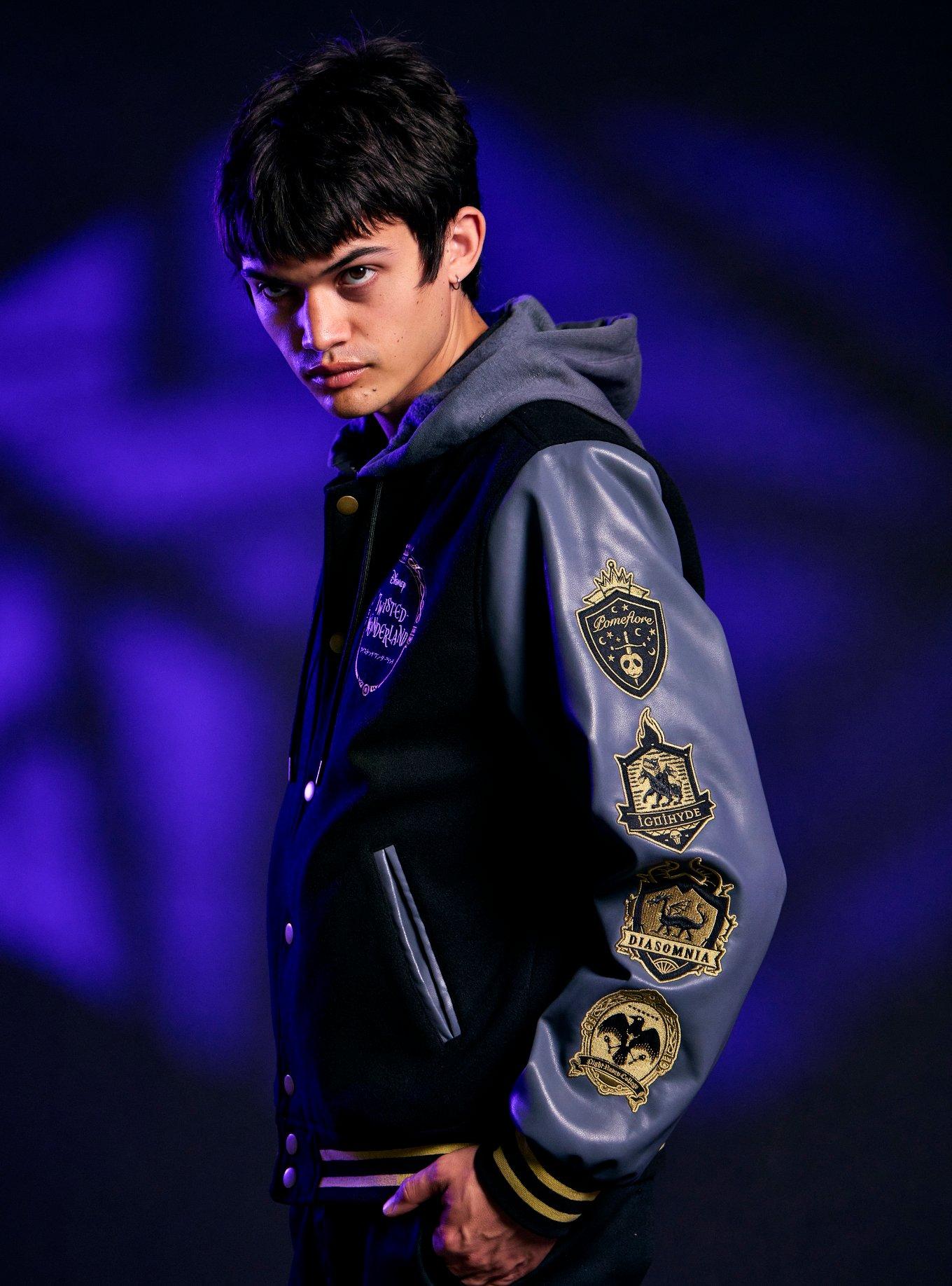 Disney Twisted-Wonderland House Crest Varsity Jacket, BLACK, alternate - view 4