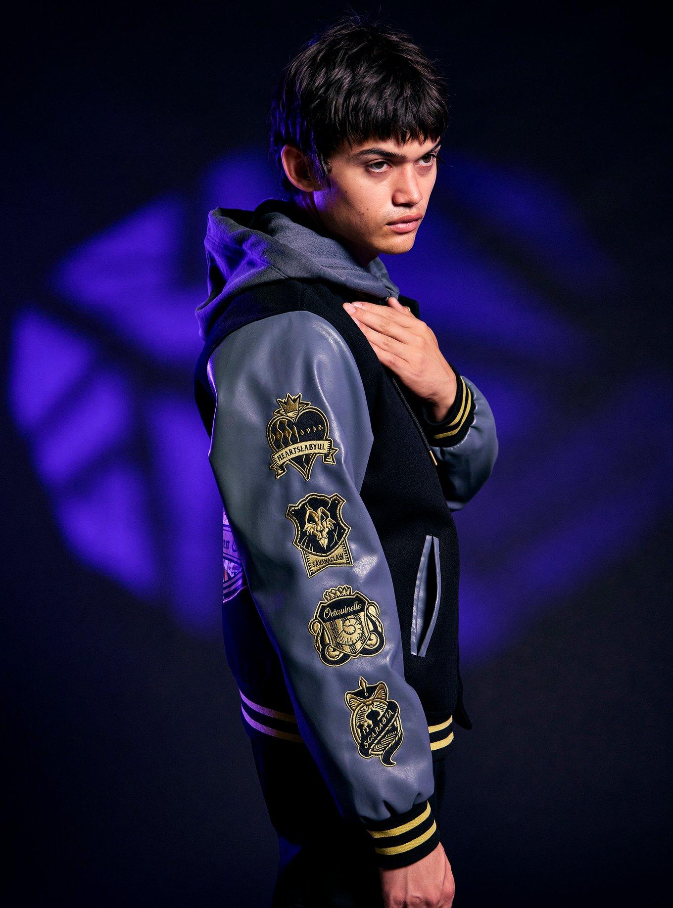 Disney Twisted-Wonderland House Crest Varsity Jacket, BLACK, alternate - view 5