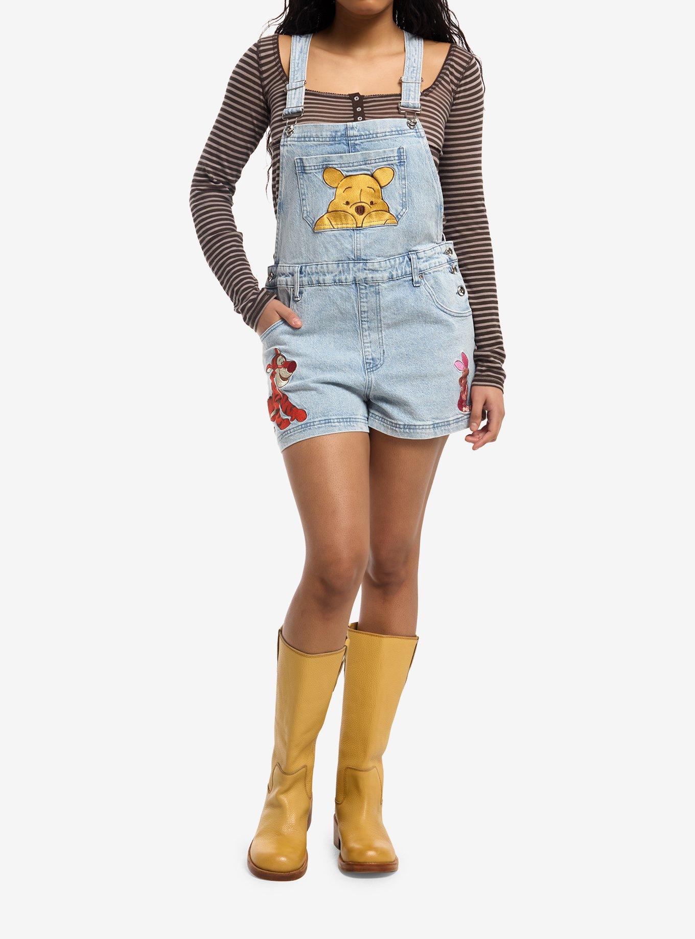 Disney Winnie The Pooh & Friends Girls Denim Shortalls, , hi-res