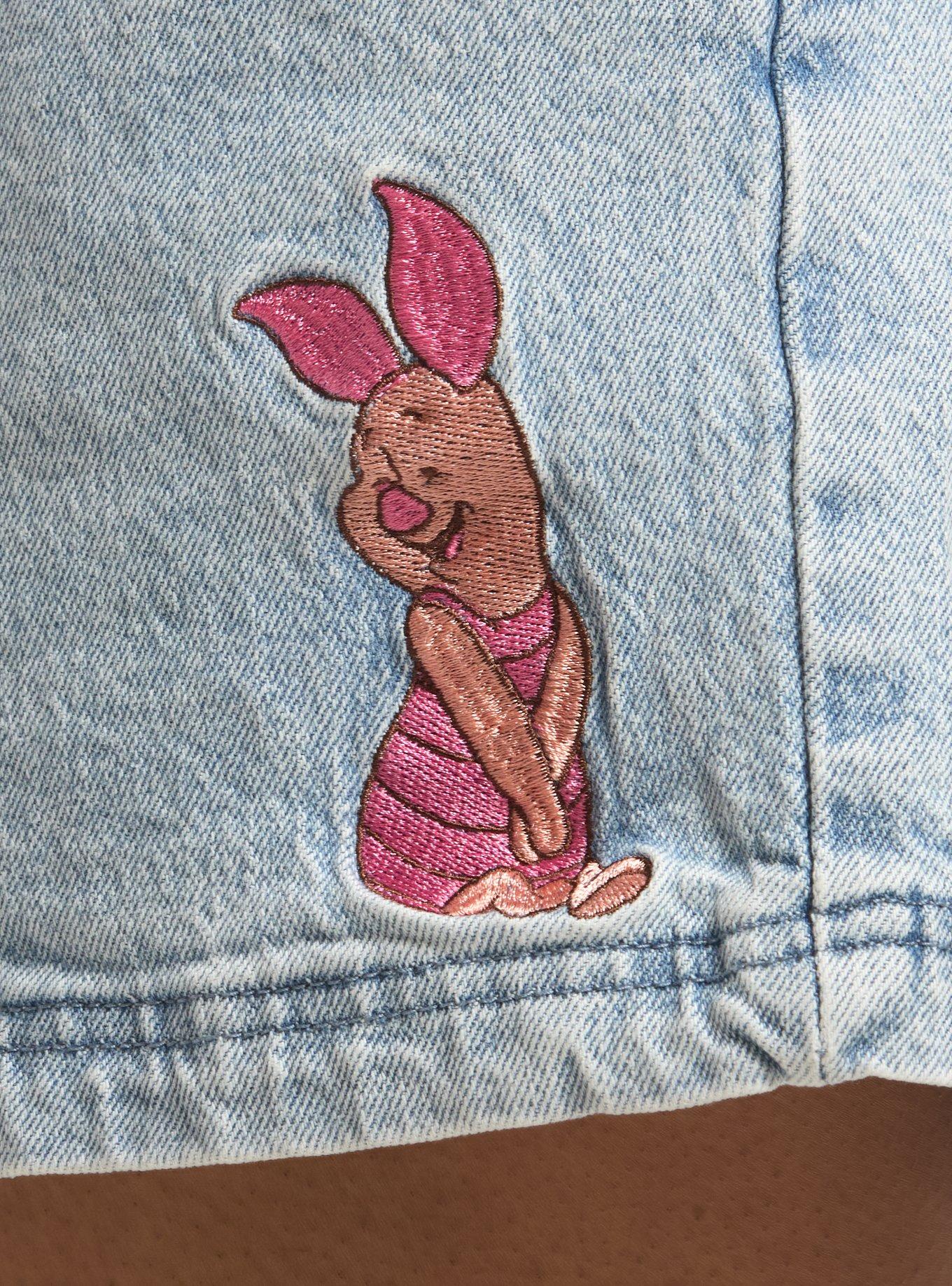 Disney Winnie The Pooh & Friends Girls Denim Shortalls, MULTI, alternate