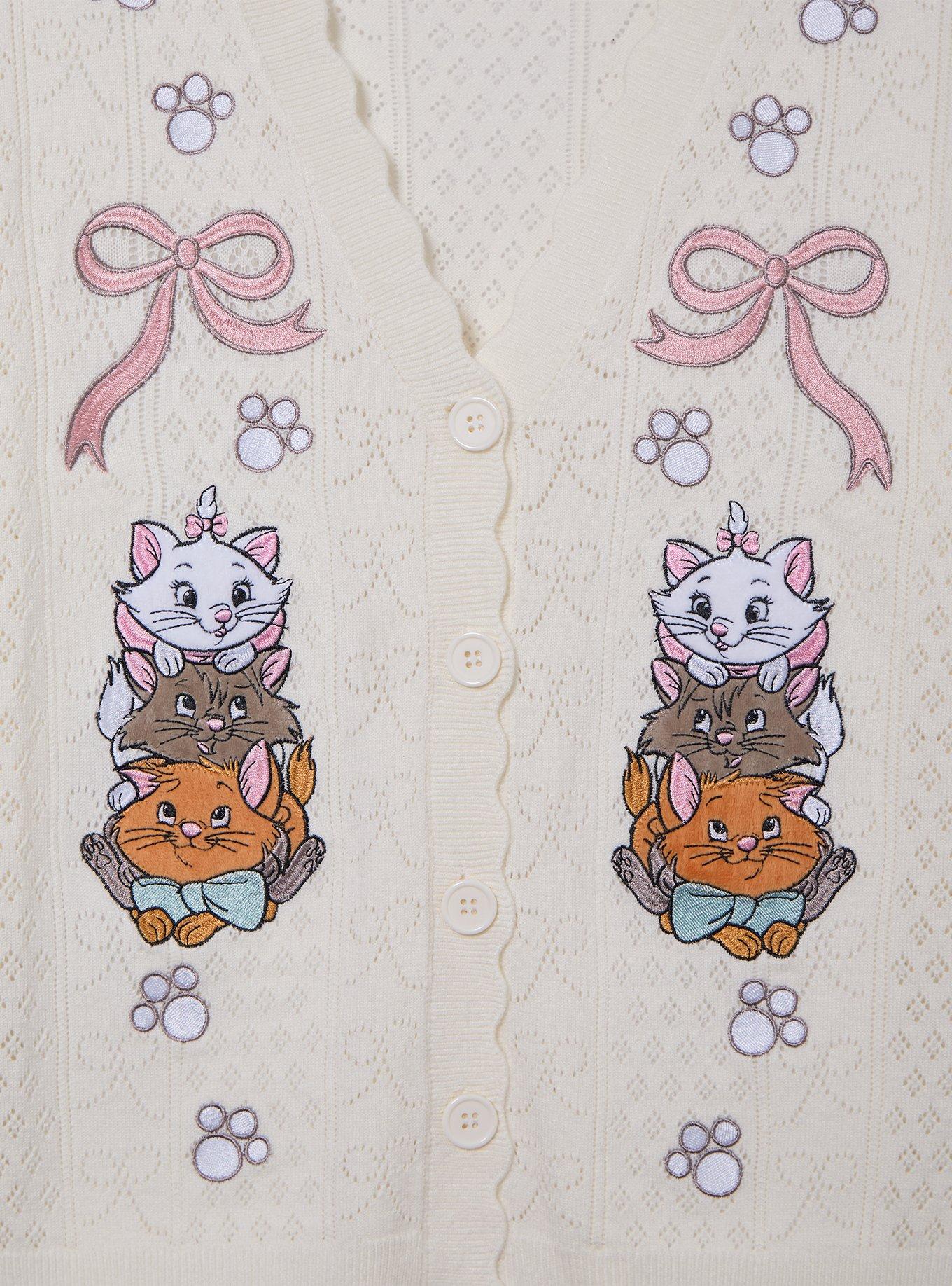 Disney The Aristocats Kittens Pointelle Knit Women's Cardigan - BoxLunch Exclusive, CREAM, alternate