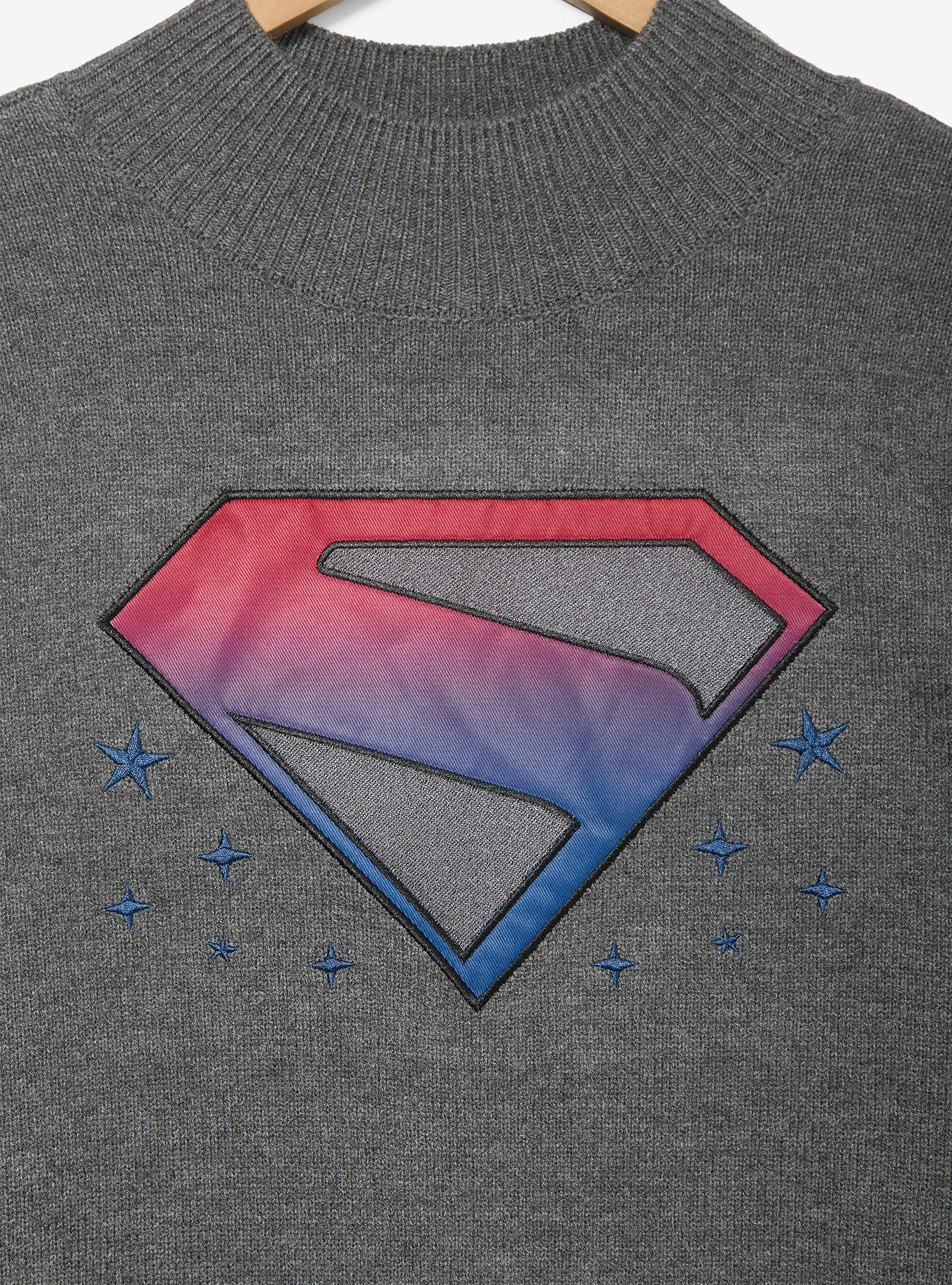Her Universe DC Comics Supergirl Ombr&eacute; Logo Bishop Sleeve Women's Sweater - BoxLunch Exclusive, PURPLE, alternate