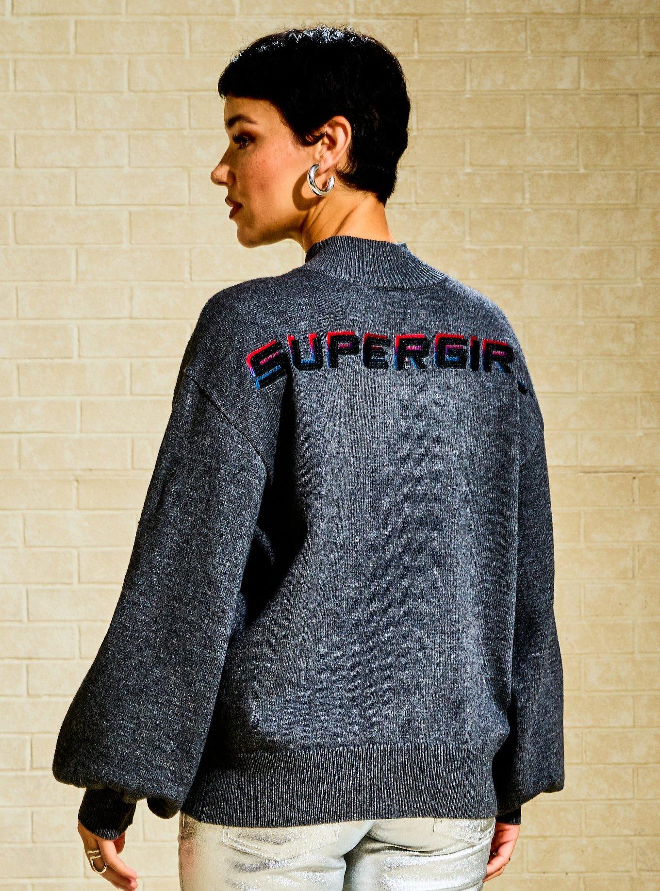 Her Universe DC Comics Supergirl Ombr&eacute; Logo Bishop Sleeve Women's Plus Size Sweater - BoxLunch Exclusive, , hi-res