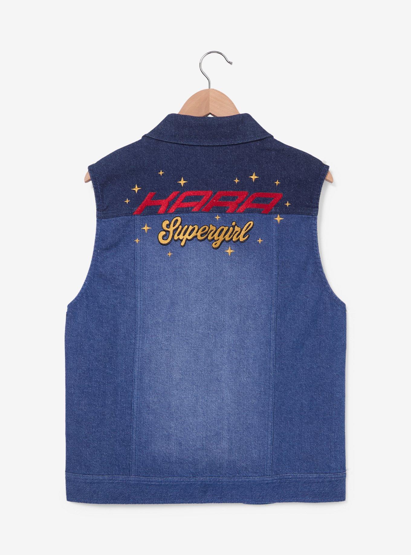 Her Universe DC Comics Supergirl Embroidered Women's Denim Vest - BoxLunch Exclusive, , hi-res