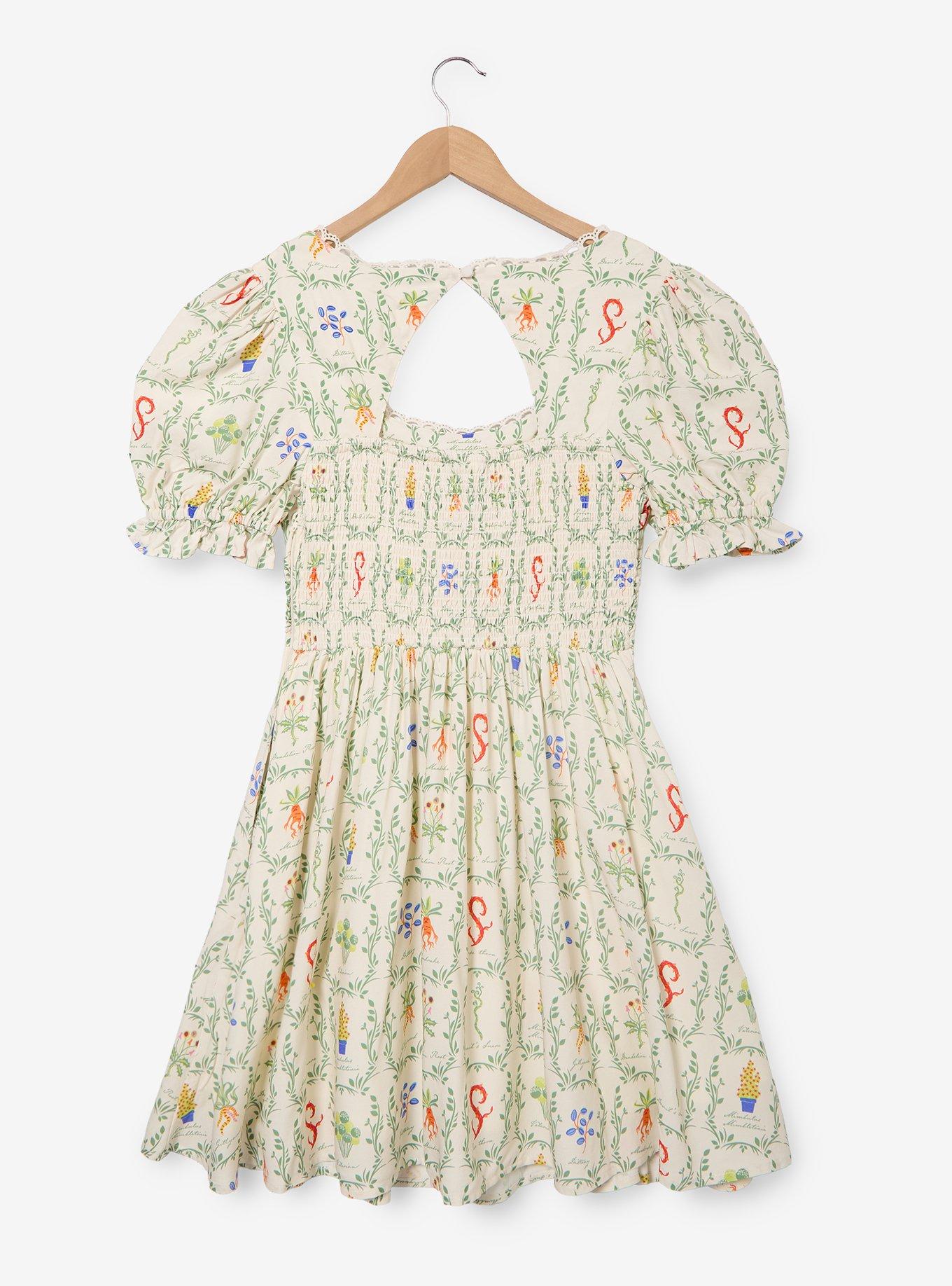 Harry Potter Herbology Plants Allover Print Dress - BoxLunch Exclusive, , hi-res