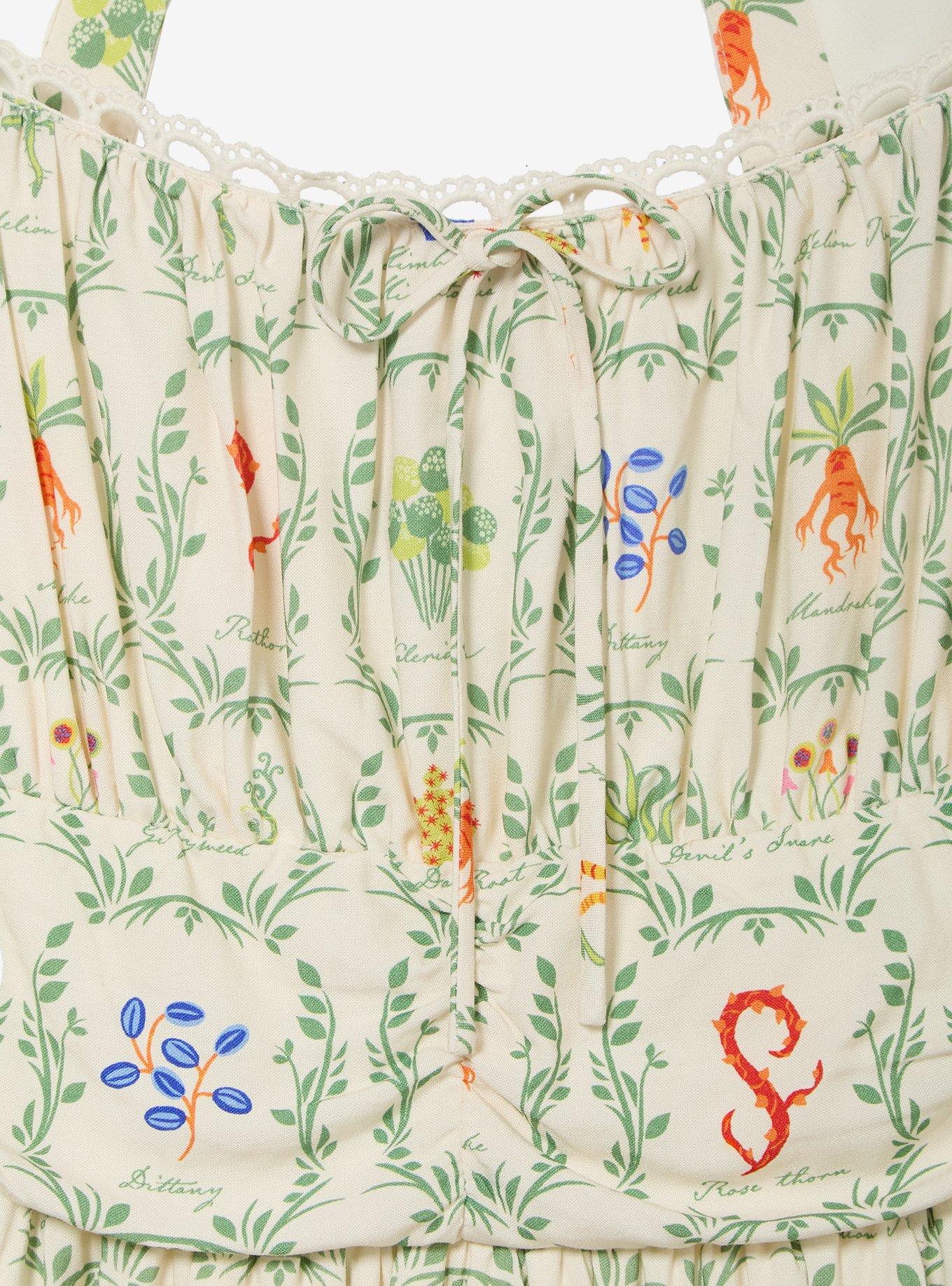 Harry Potter Herbology Plants Allover Print Dress - BoxLunch Exclusive, BIRCH, alternate