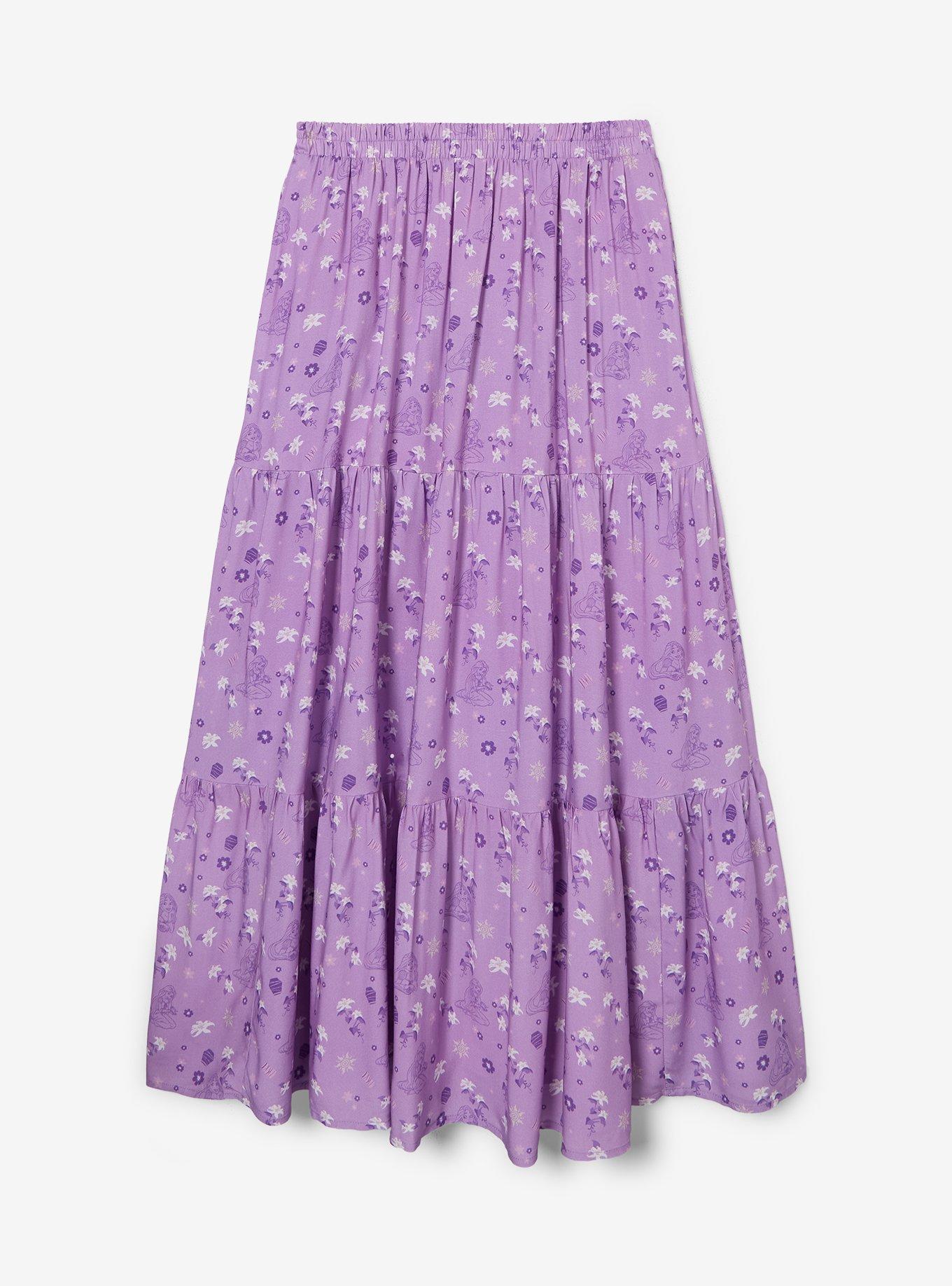 Disney Tangled Rapunzel Floral Allover Print Maxi Skirt - BoxLunch Exclusive, , hi-res