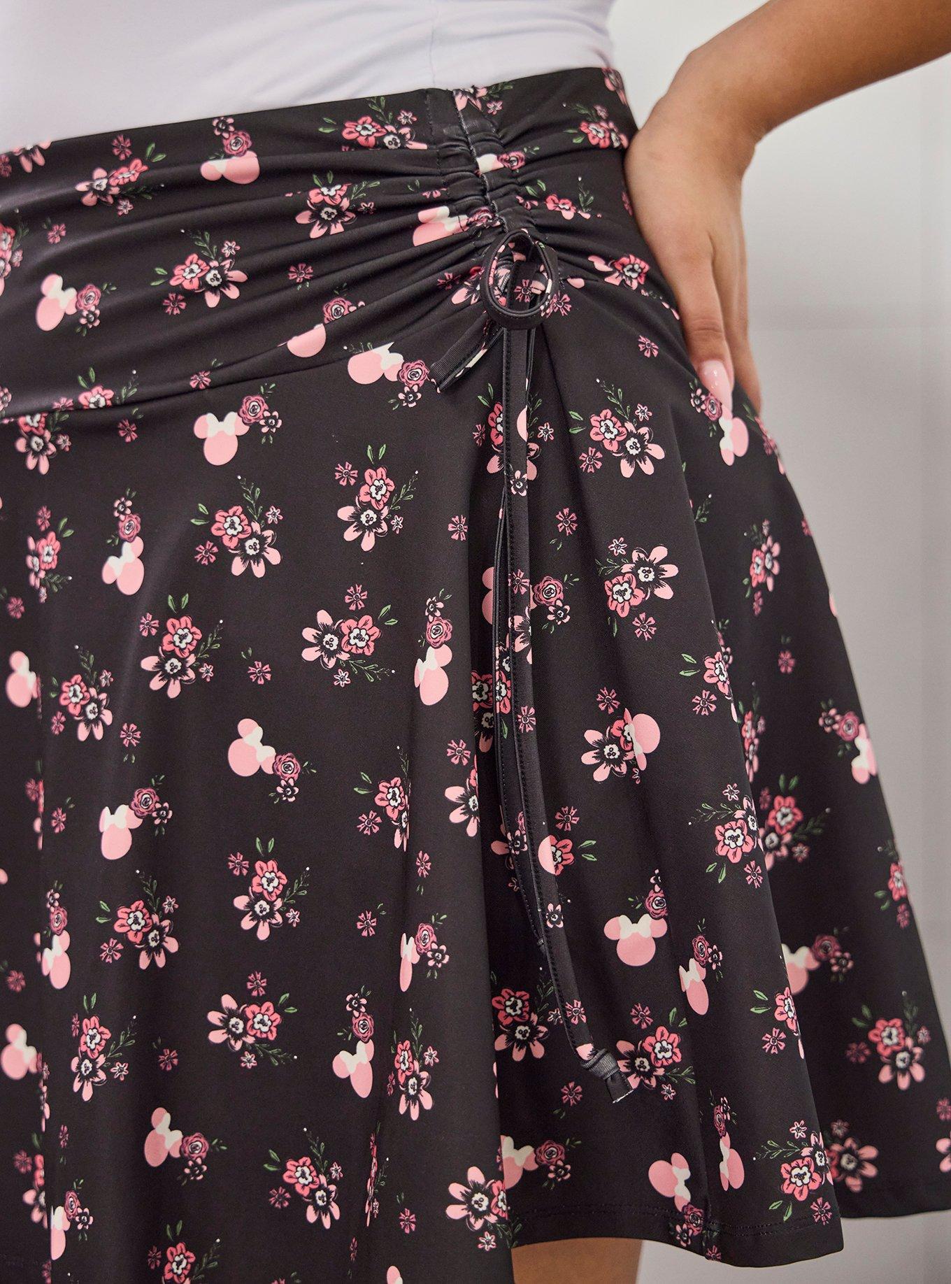 Disney Minnie Mouse Floral Plus Size Active Skirt - BoxLunch Exclusive, BLACK, alternate