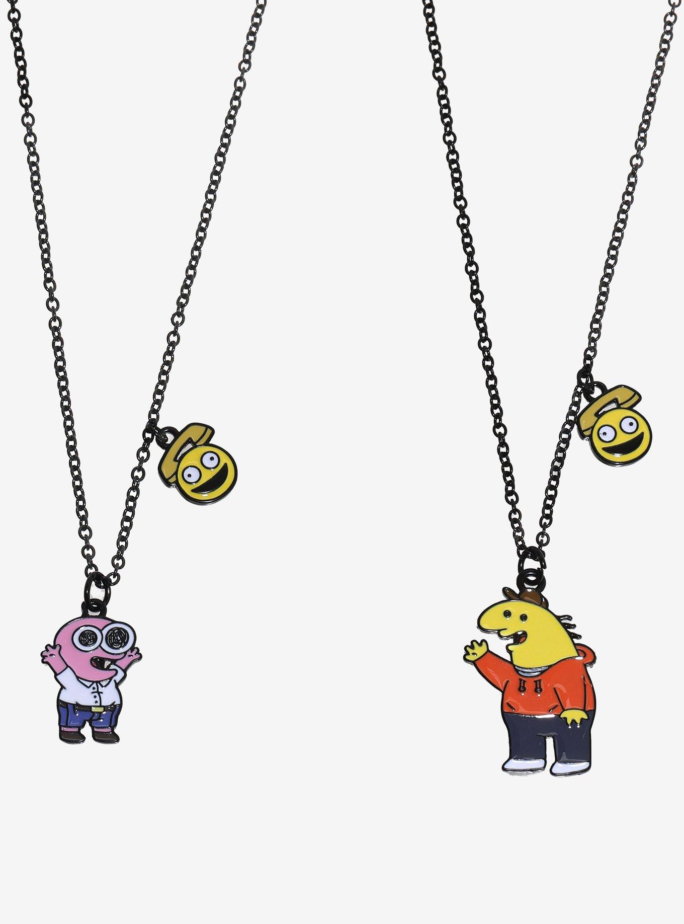 Smiling Friends Pim & Charlie Best Friend Necklace Set, , alternate