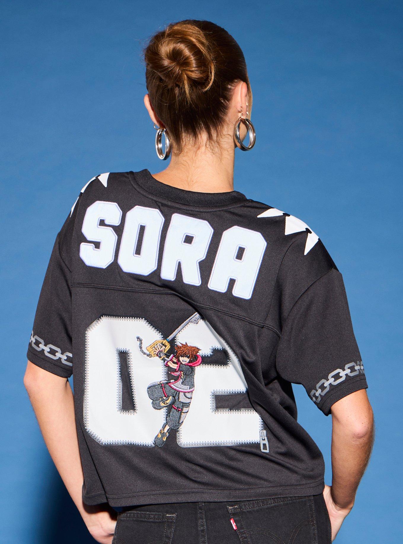 Disney Kingdom Hearts Sora Women's Cropped Football Jersey - BoxLunch Exclusive, , hi-res