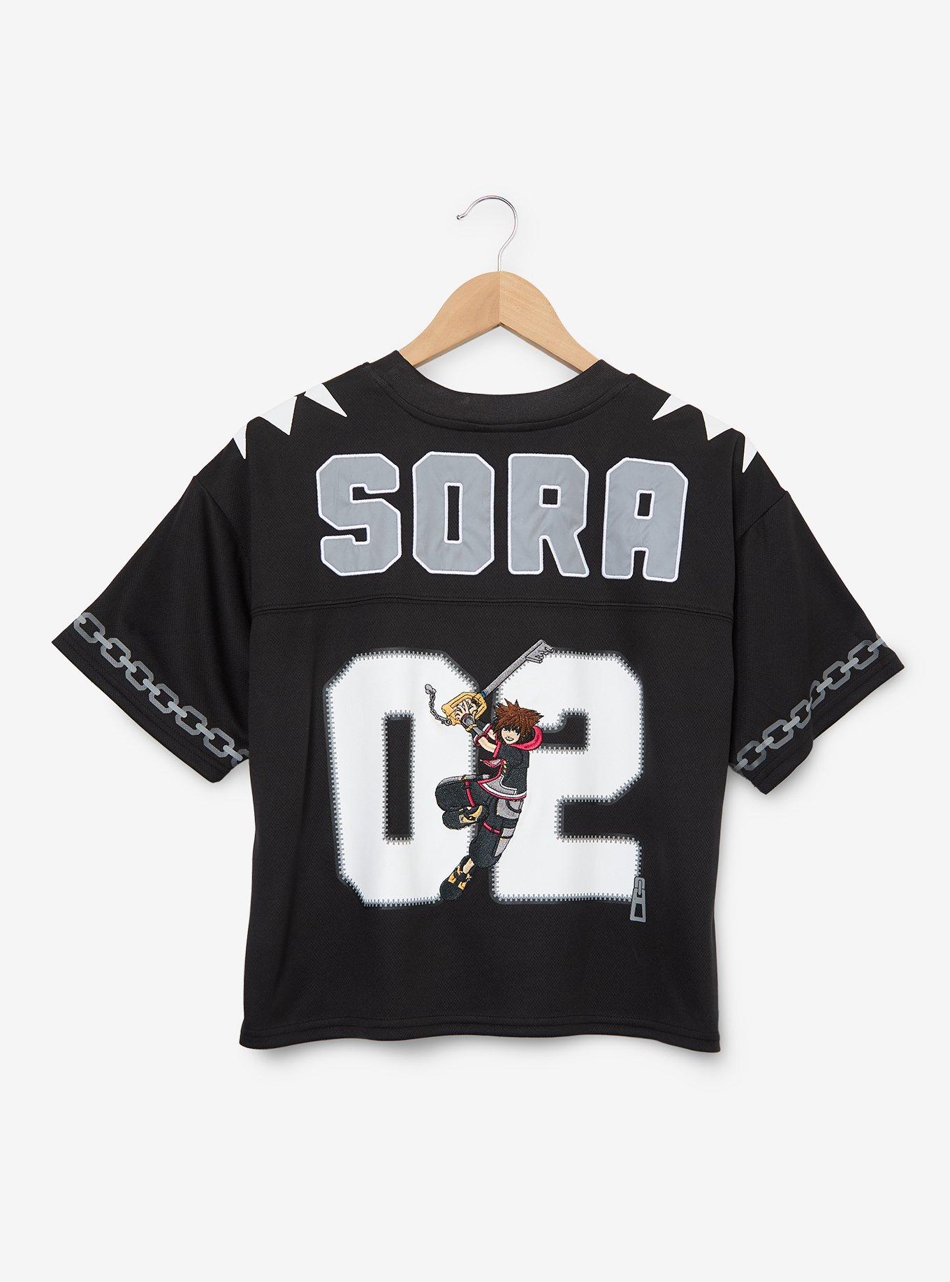 Disney Kingdom Hearts Sora Women's Plus Size Cropped Football Jersey - BoxLunch Exclusive, , hi-res