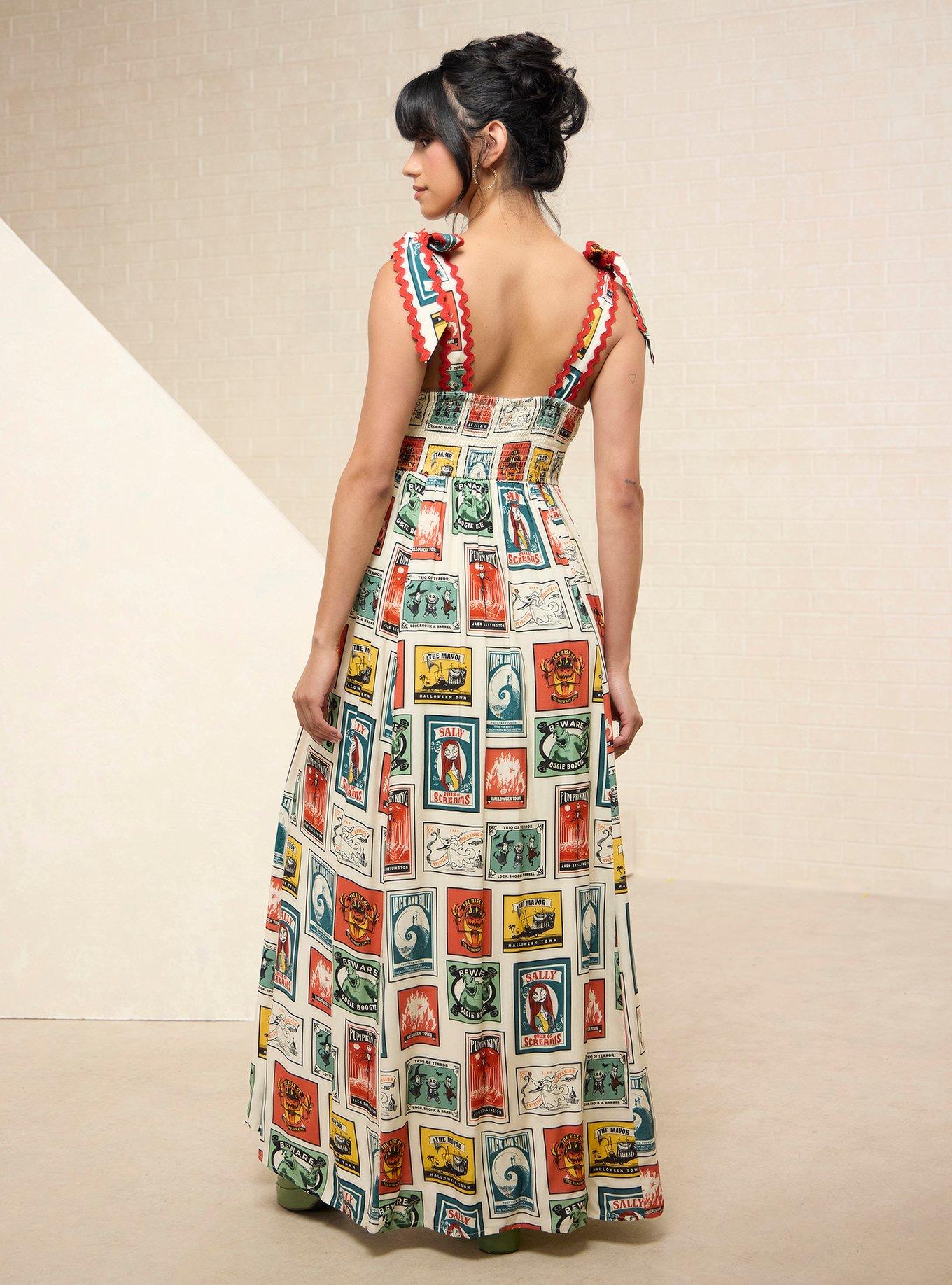 Disney The Nightmare Before Christmas Character Postcards Allover Print Maxi Dress - BoxLunch Exclusive