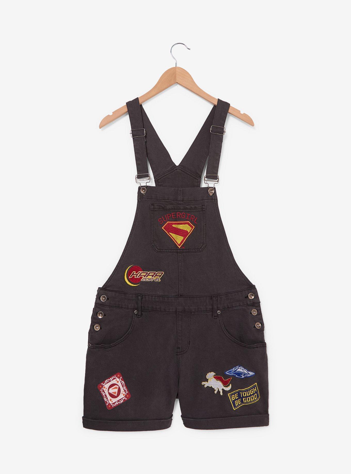 DC Comics Supergirl Patches Women's Short Overalls - BoxLunch Exclusive