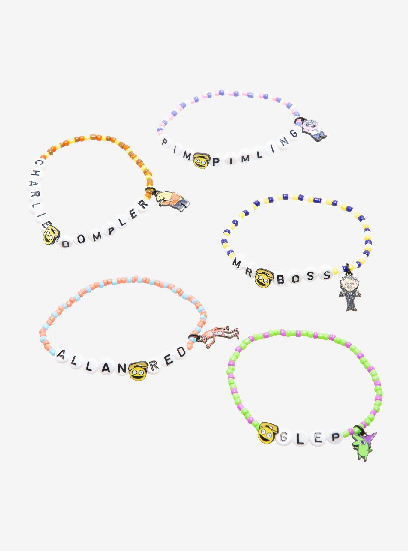 Smiling Friends Character Bead Bracelet Set, , hi-res