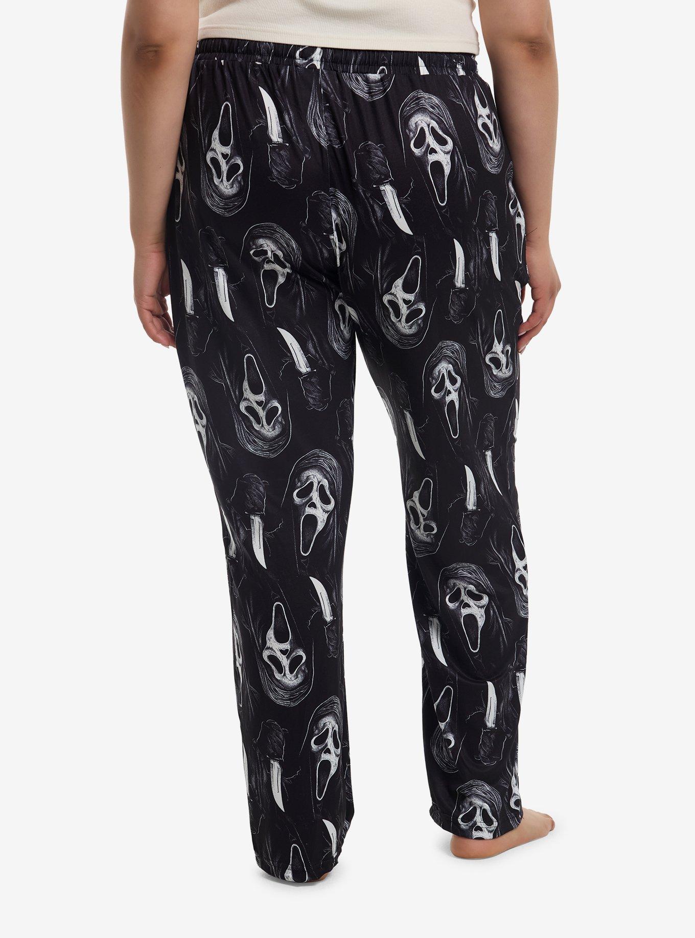 Ghost Face Knife Girls Pajama Pants Plus Size, , hi-res
