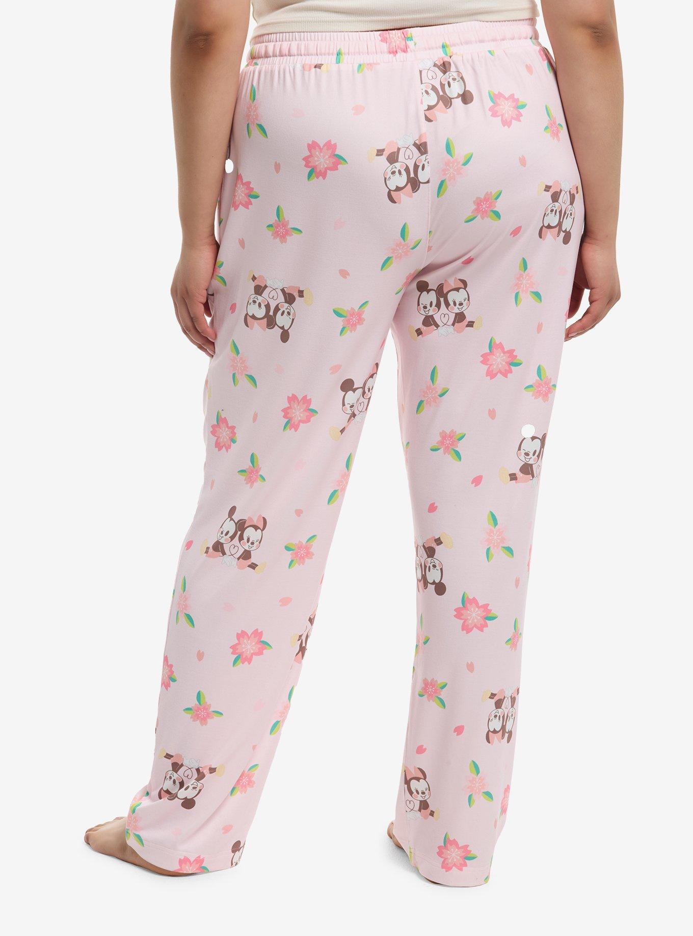 Disney Mickey Mouse & Minnie Mouse Floral Pajama Pants Plus Size, , hi-res