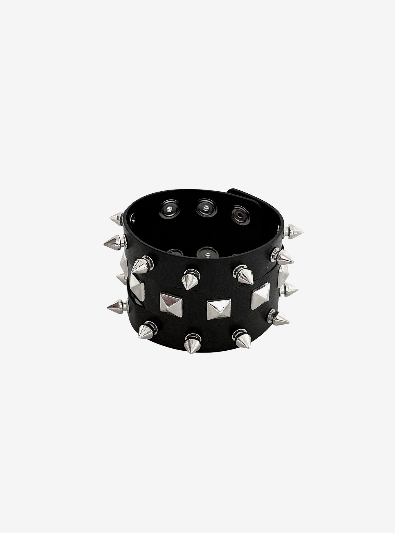 Spike Pyramid Stud Cuff Bracelet, , hi-res